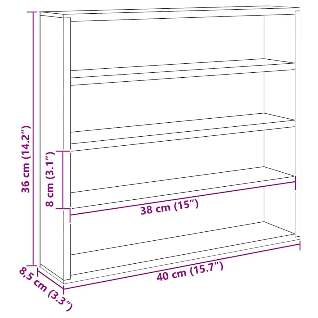 Stenska vitrina Montaža za steno Bež 40 x 8,5 x 37 cm - slika 11