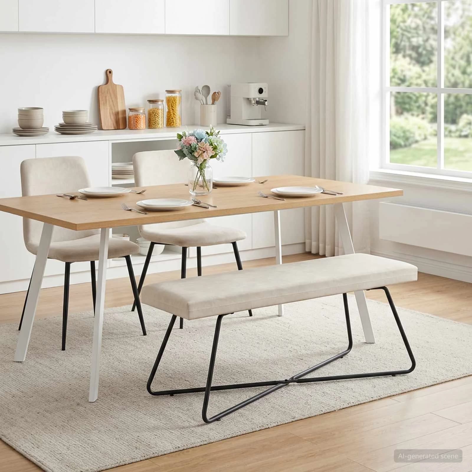 klop Krem 110 x 40 x 45 cm Žamet - slika 3
