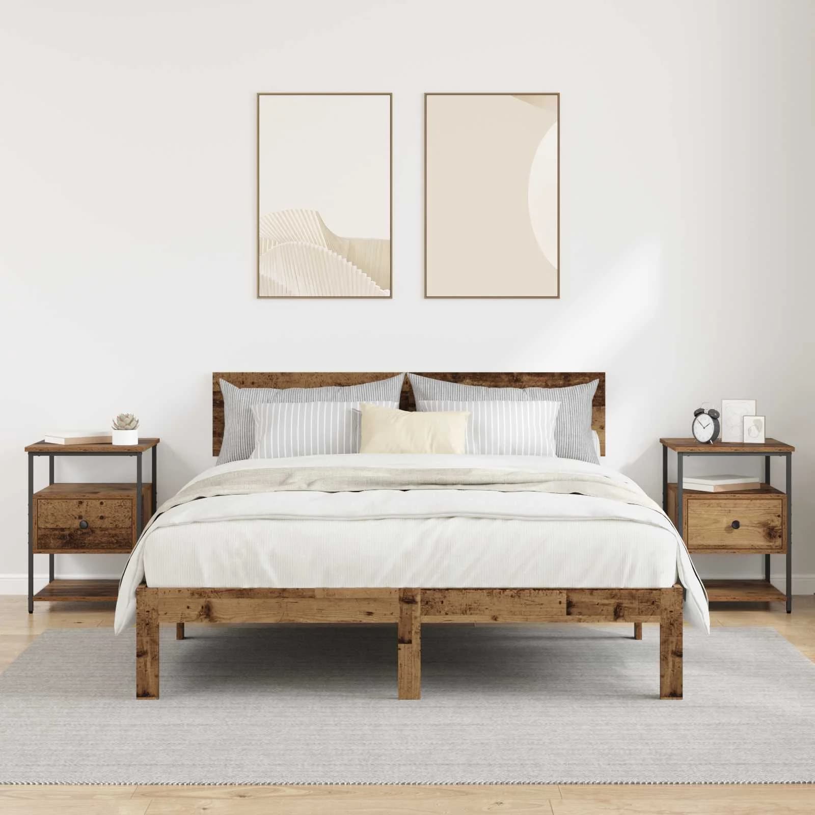 Nočna omarica 2 kos Star les 40 x 42 x 56 cm Inženirski les - slika 4