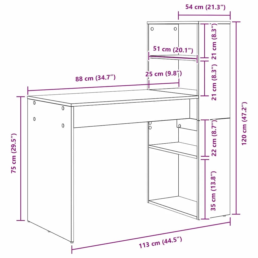 Miza Umetni hrast Inženirski les 113 x 54 x 120 cm - slika 12
