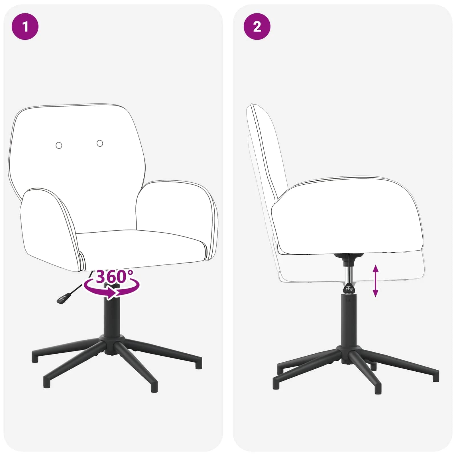 Vrteči pisarniški stoli 6 kos 54 x 55 x 90 cm Temno siva Žamet - slika 7