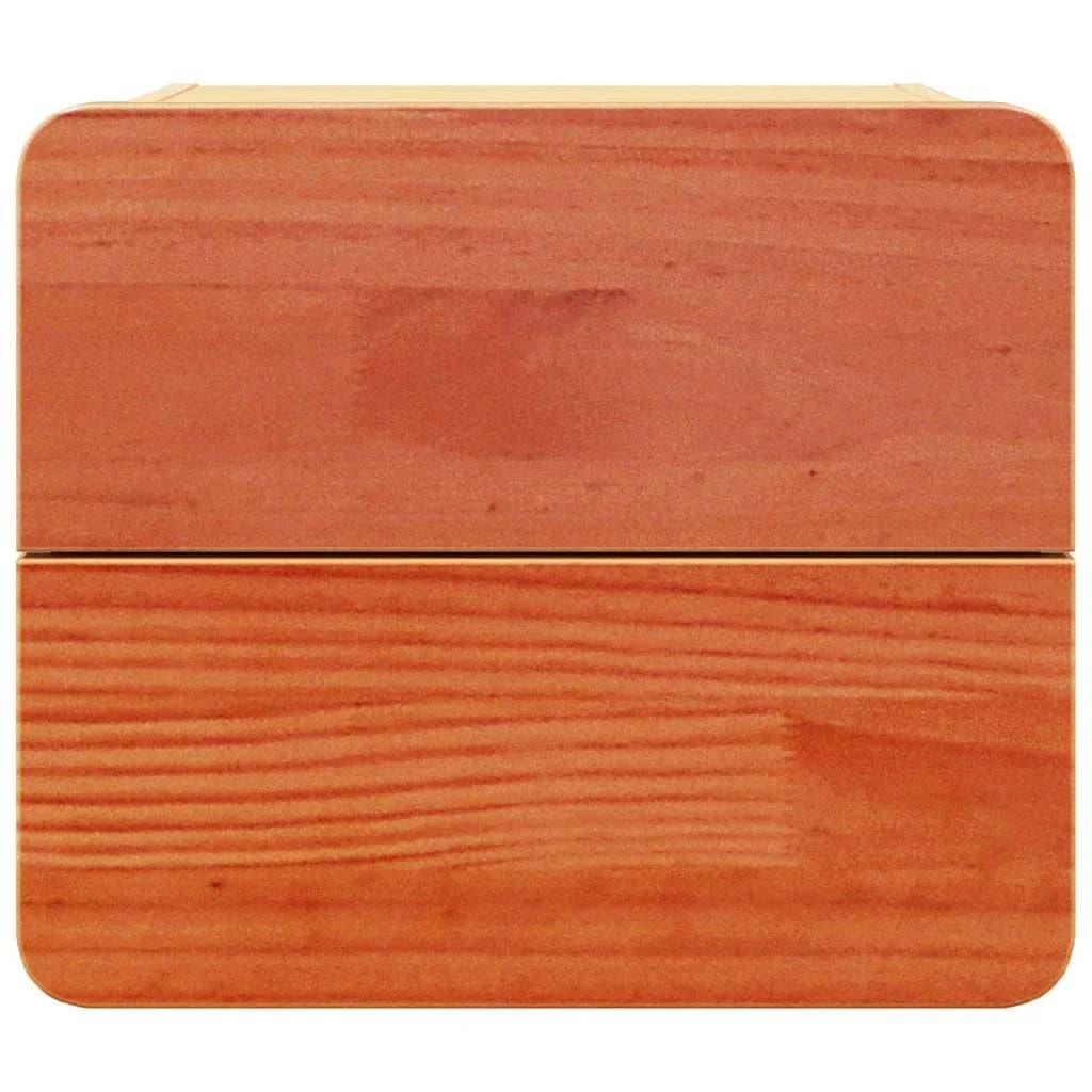 Nočna omarica 2 kos Rjava 39 x 34 x 33 cm Trdna borovina - slika 7