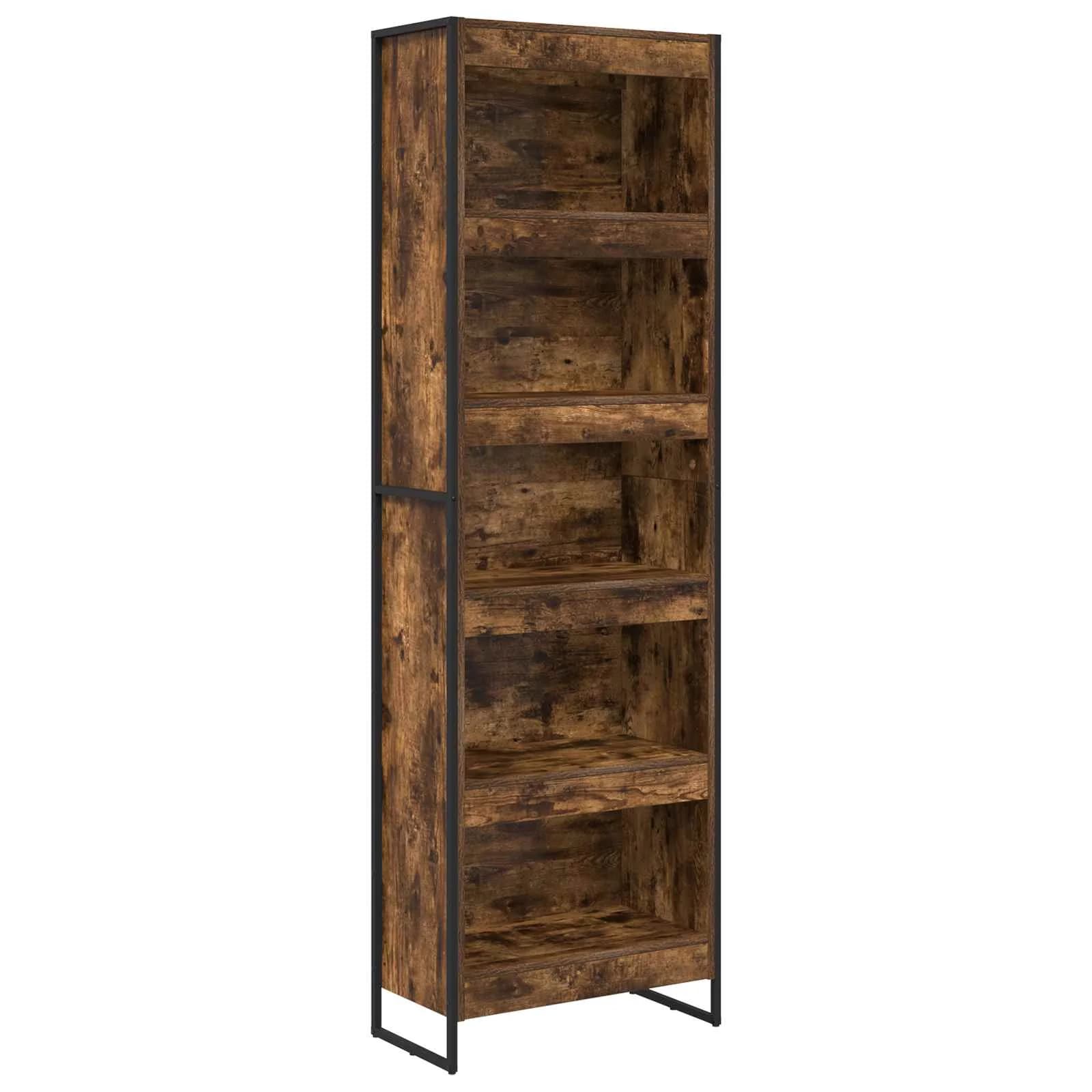 Knjigovni omar 60 x 30 x 189,5 cm Inženirski les Dimni hrast - slika 2