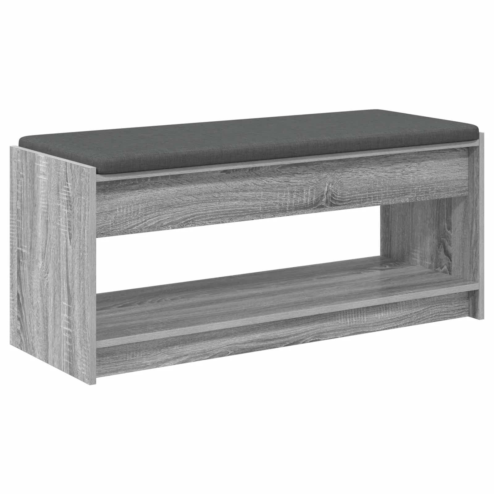 Haldna klop z blazino s polico Siva Sonoma 103 x 38 x 45 cm - slika 2