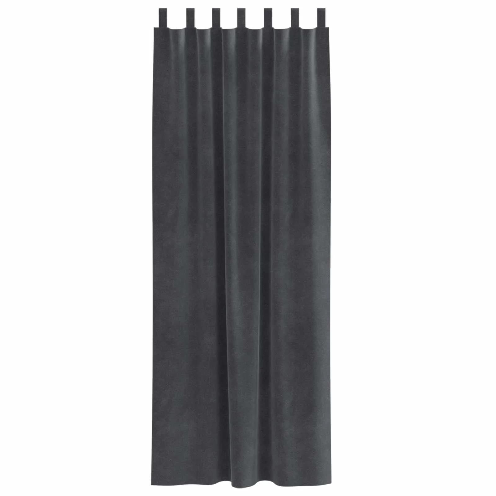Zatemnitvene zavese 2 kos Svetlo siva 140 x 260 cm Žamet - slika 4