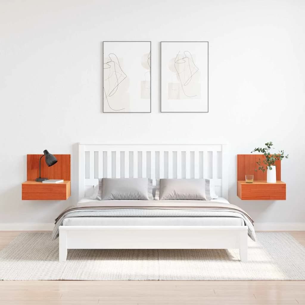 Nočna omarica 2 kos Voskast rjav 42 x 32,5 x 40 cm - slika 4