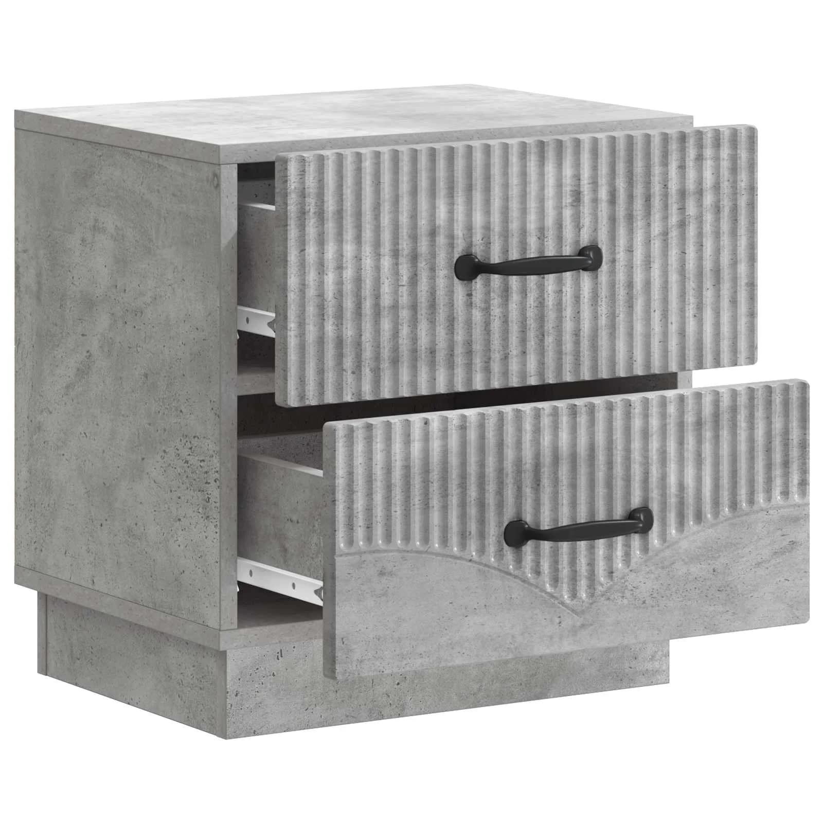 Nočna omarica Betonsko siva 43 x 34,5 x 44,5 cm Inženirski les - slika 4