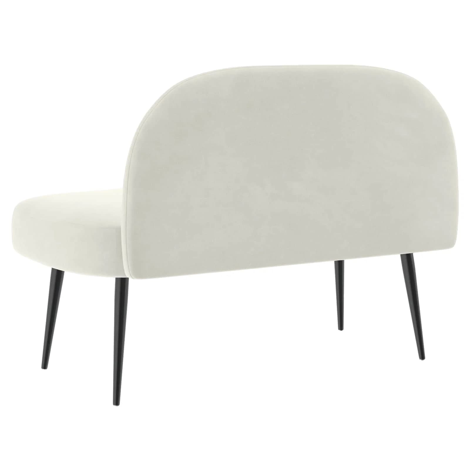 Oblazinjena klop z naslonom Krem 110 x 60 x 76 cm Žamet - slika 4