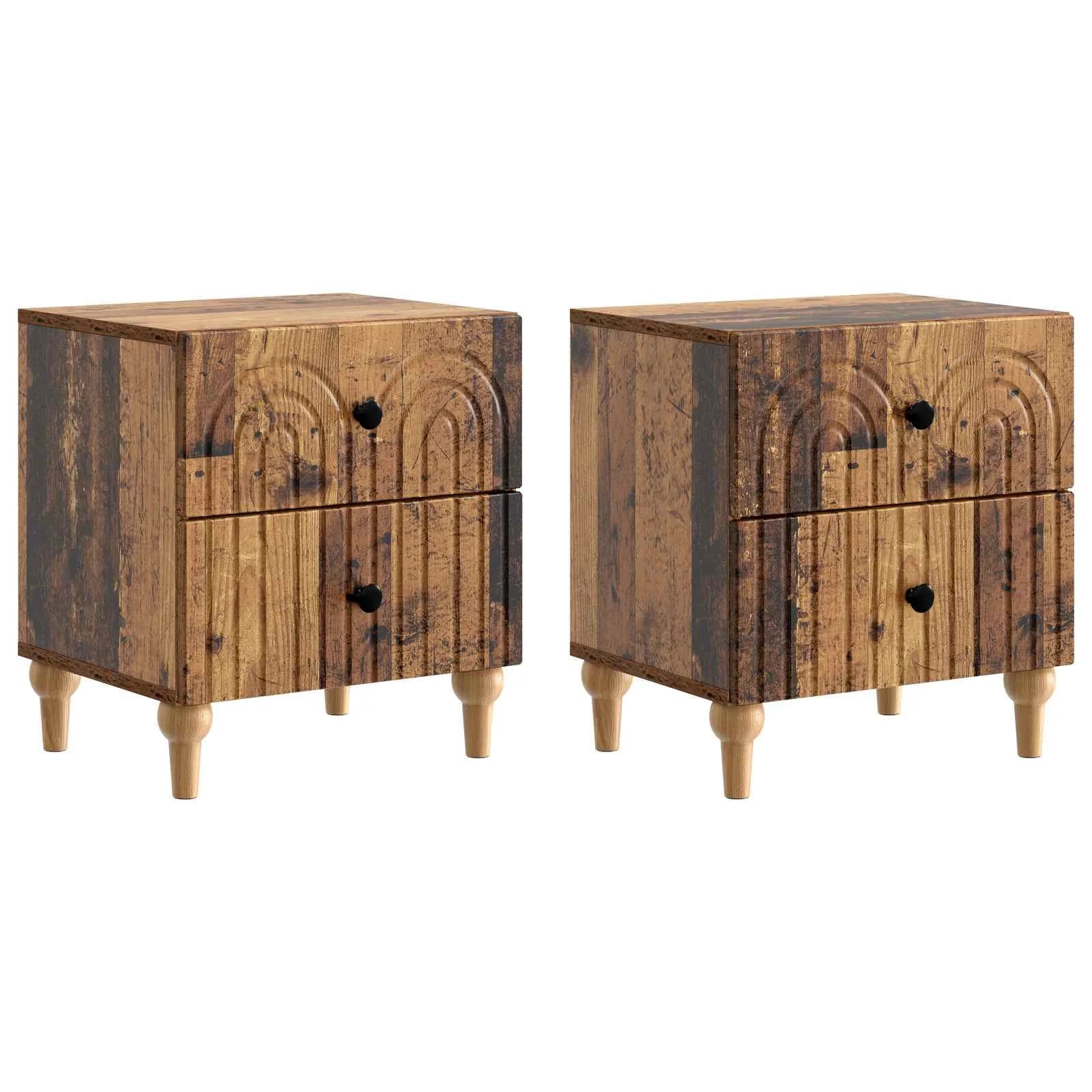 Nočna omarica 2 kos Star les 43 x 34,5 x 48 cm Inženirski les - slika 2