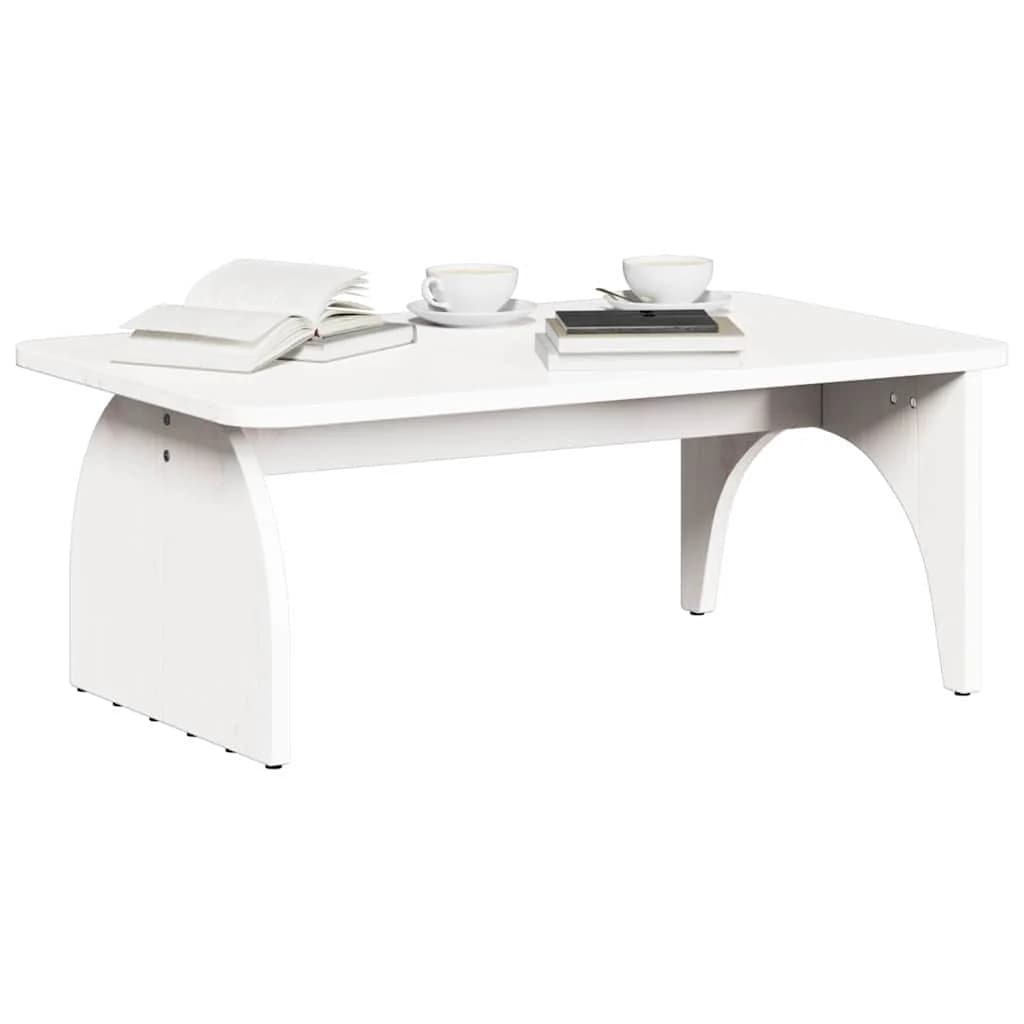 Klubska miza Bela 80 x 50 x 31 cm Trdna borovina - slika 3