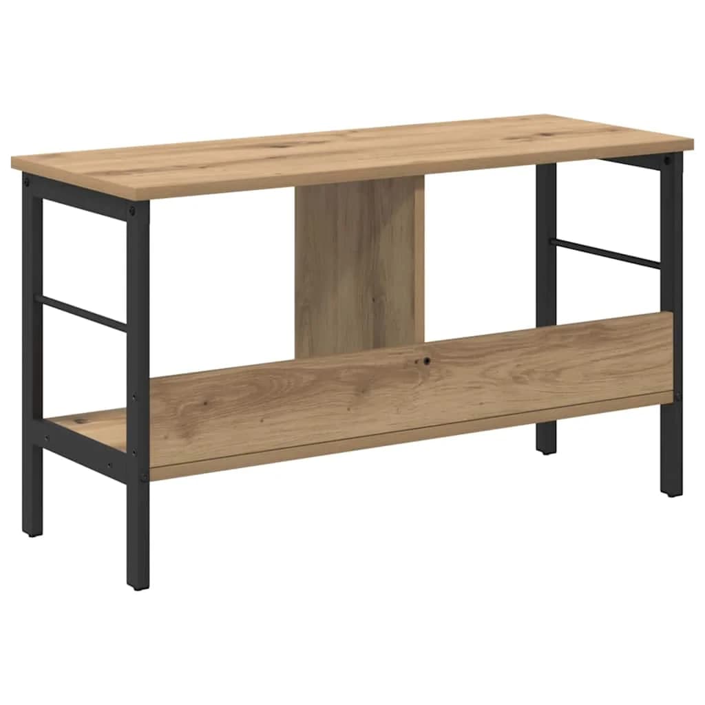 Knjižna polica 2 nivojev 82 x 32 x 47 cm Inženirski les - slika 7