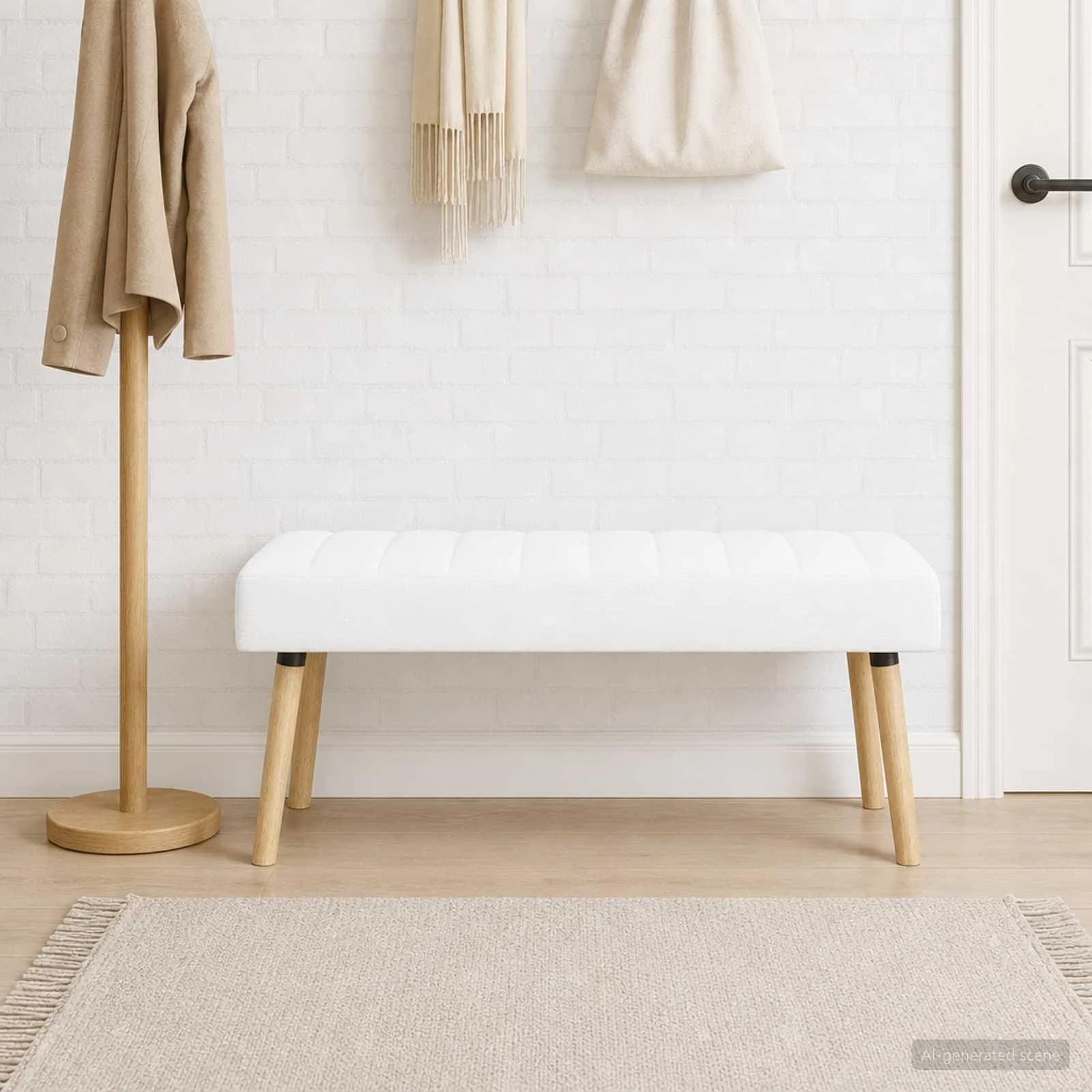 Bench z kanalnim oblazinjenjem Bela 110 x 40 x 46 cm Blago