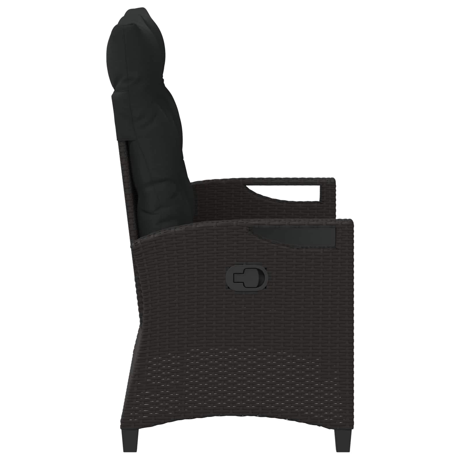 Vrtna klop z blazino Črna 105 x 60 x 112 cm Jeklo in poliestren - slika 5