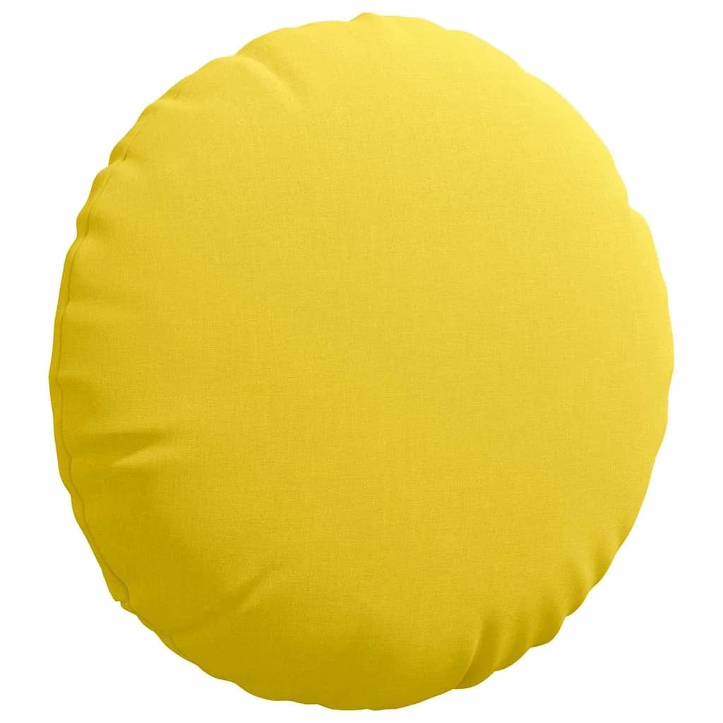 Sedežne blazine 2 kos blago Svetlo rumena Ø80 x 29 cm - slika 5