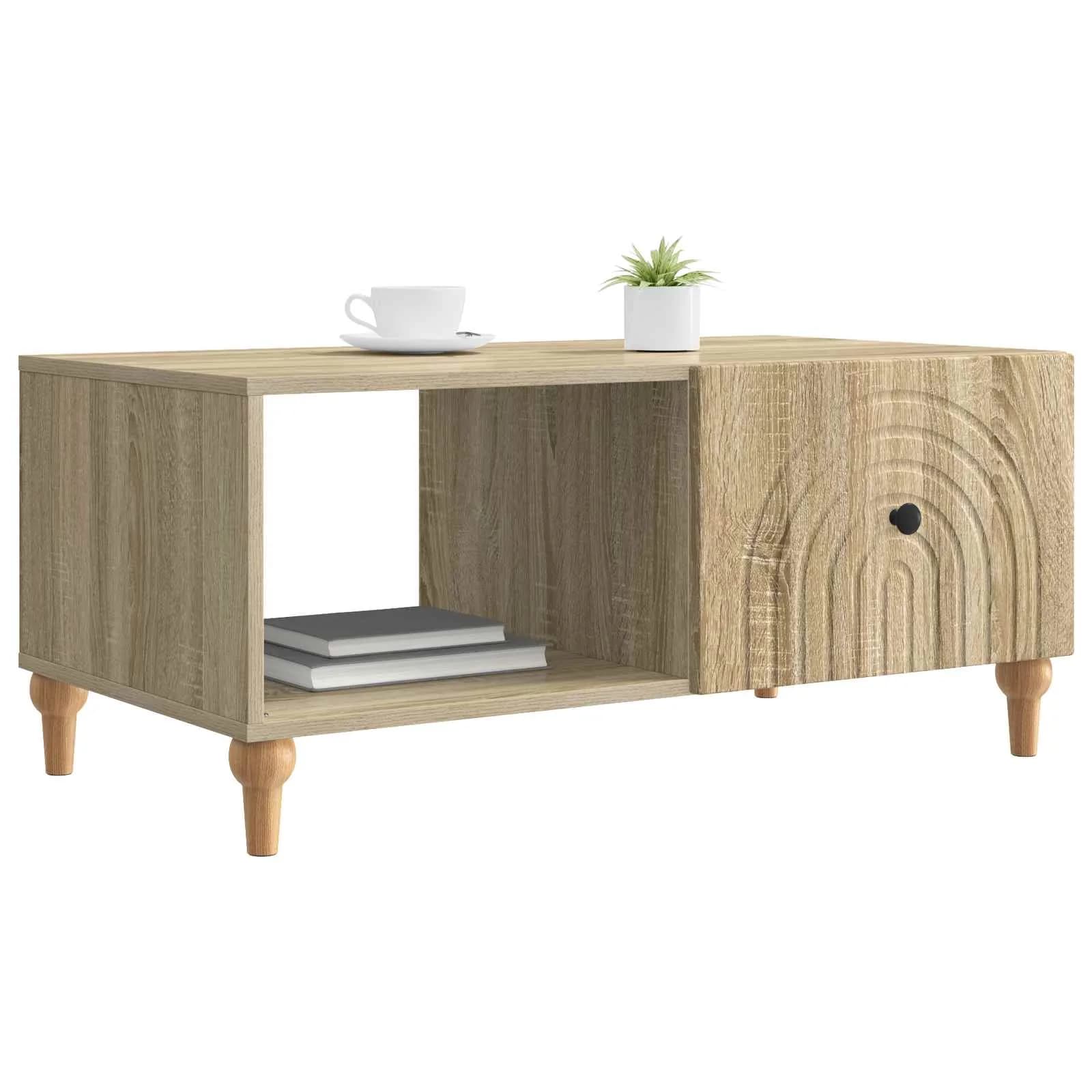 Klubska miza Sonoma hrast 90 x 50 x 40 cm Inženirski les - slika 3
