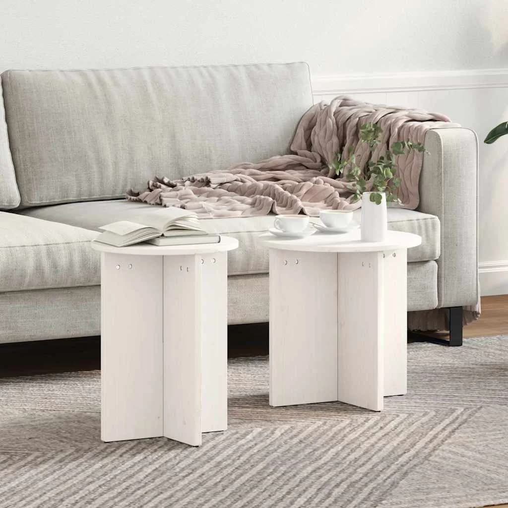 Klubska miza 2 kos Bela 41,5 x 41,5 x 46 cm