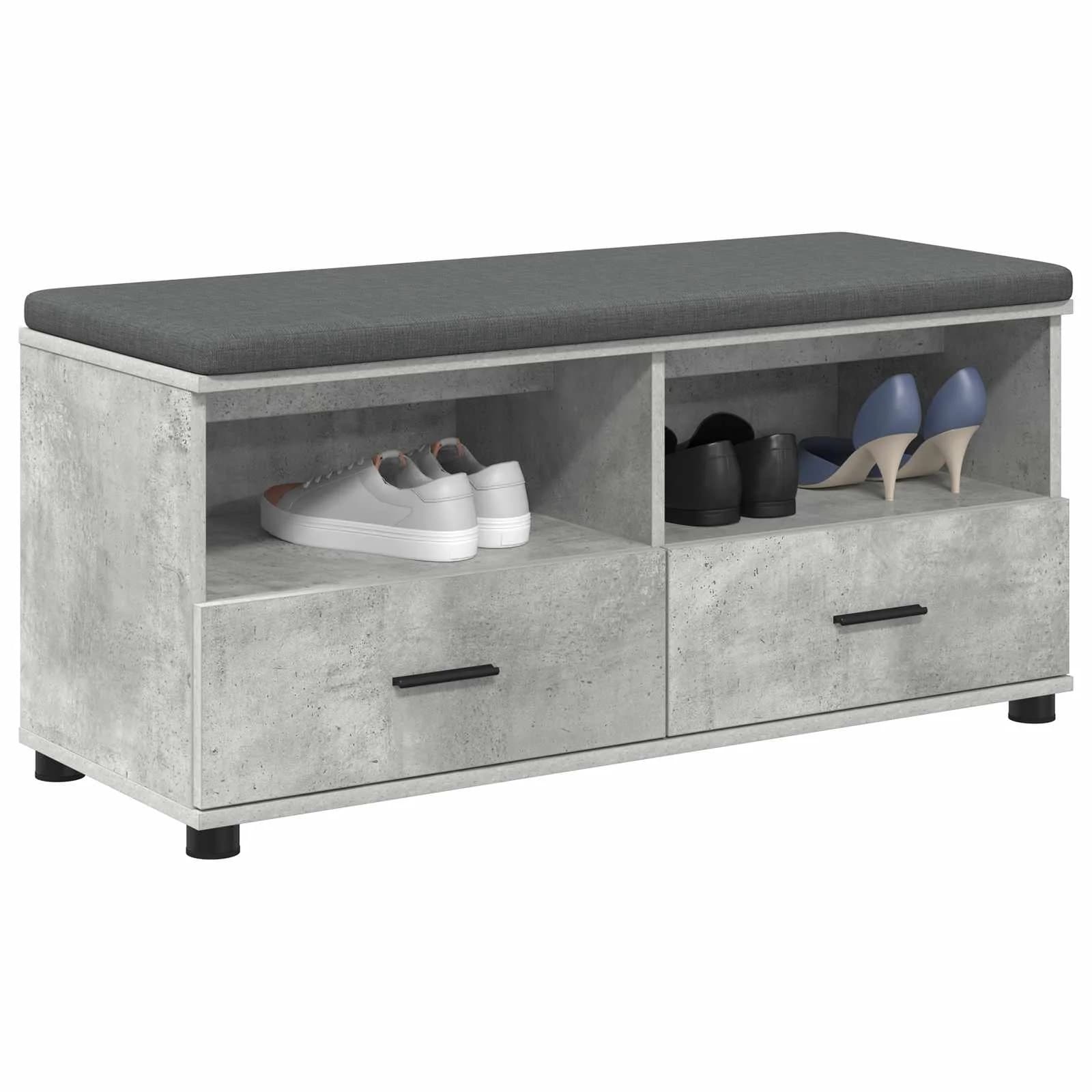Haldna klop z blazino s predalom Beton Siva 100 x 38 x 46 cm - slika 3