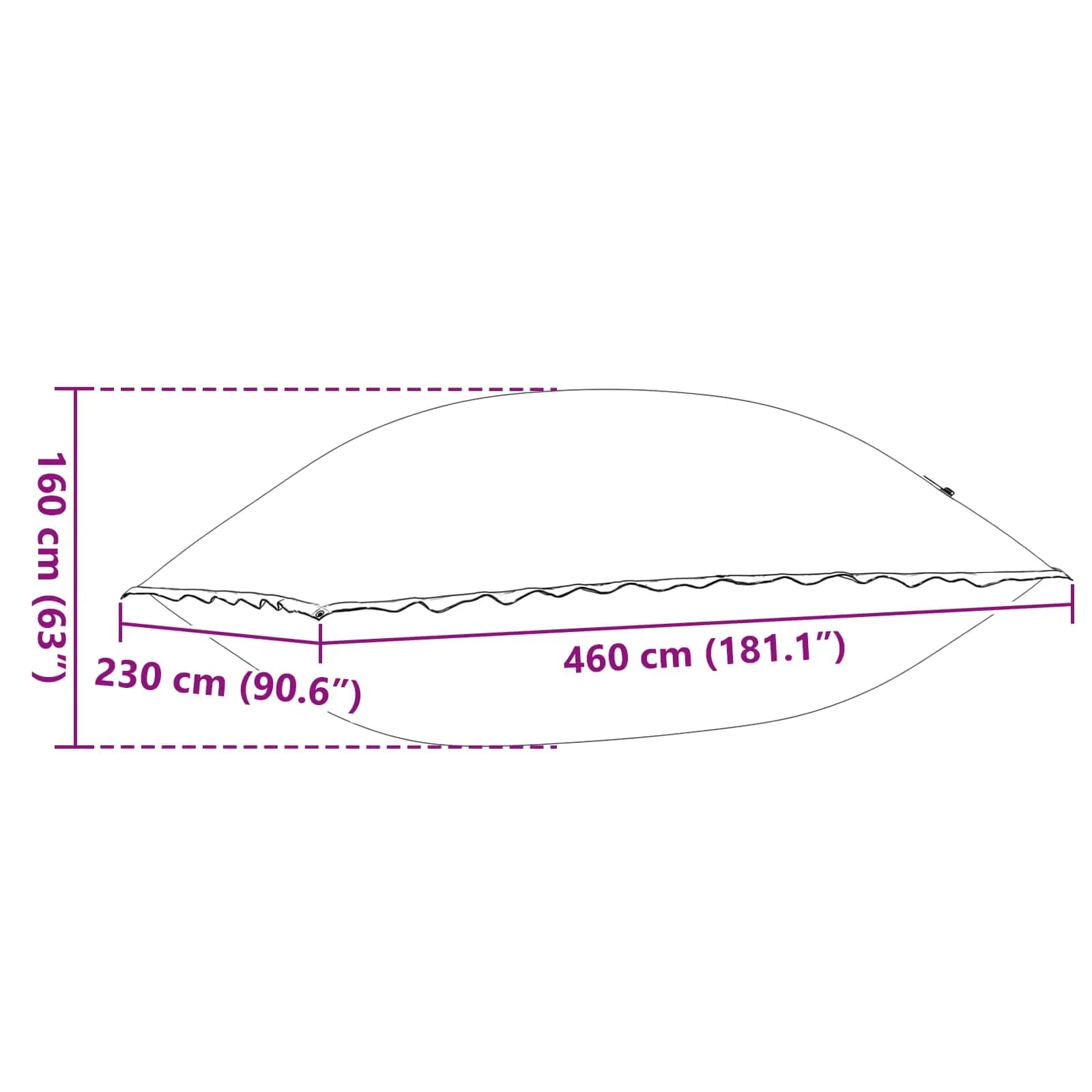 Zimska blazina za bazen Modra 460 x 230 x 160 cm PVC - slika 8