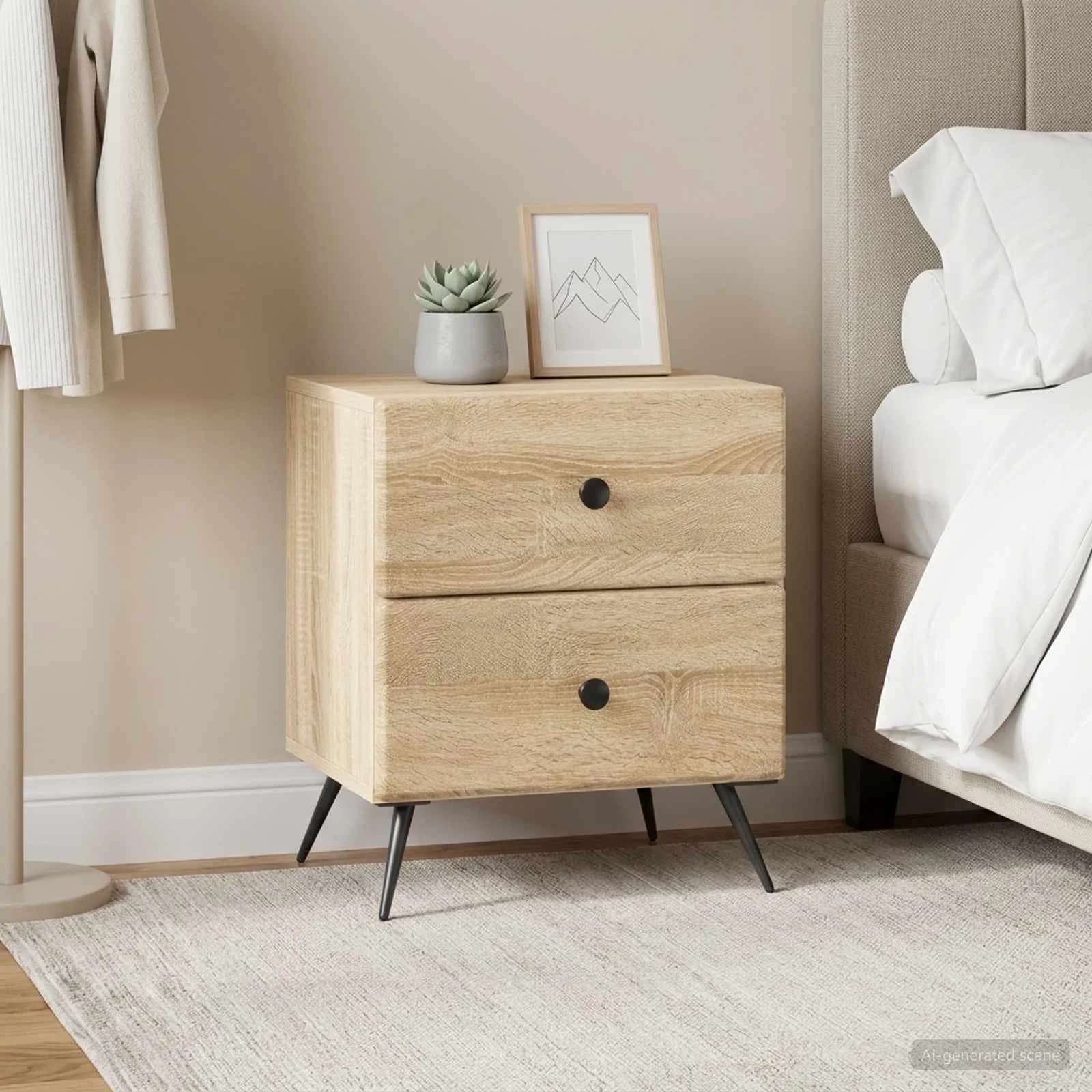 Nočna omarica 2 kos Sonoma hrast 43 x 34,5 x 47,5 cm - slika 4