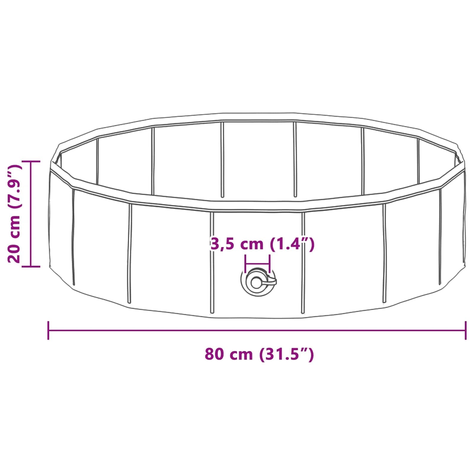 Otroški bazen Modra Ø 80 x 20 cm Debel PVC in inženirski les - slika 7