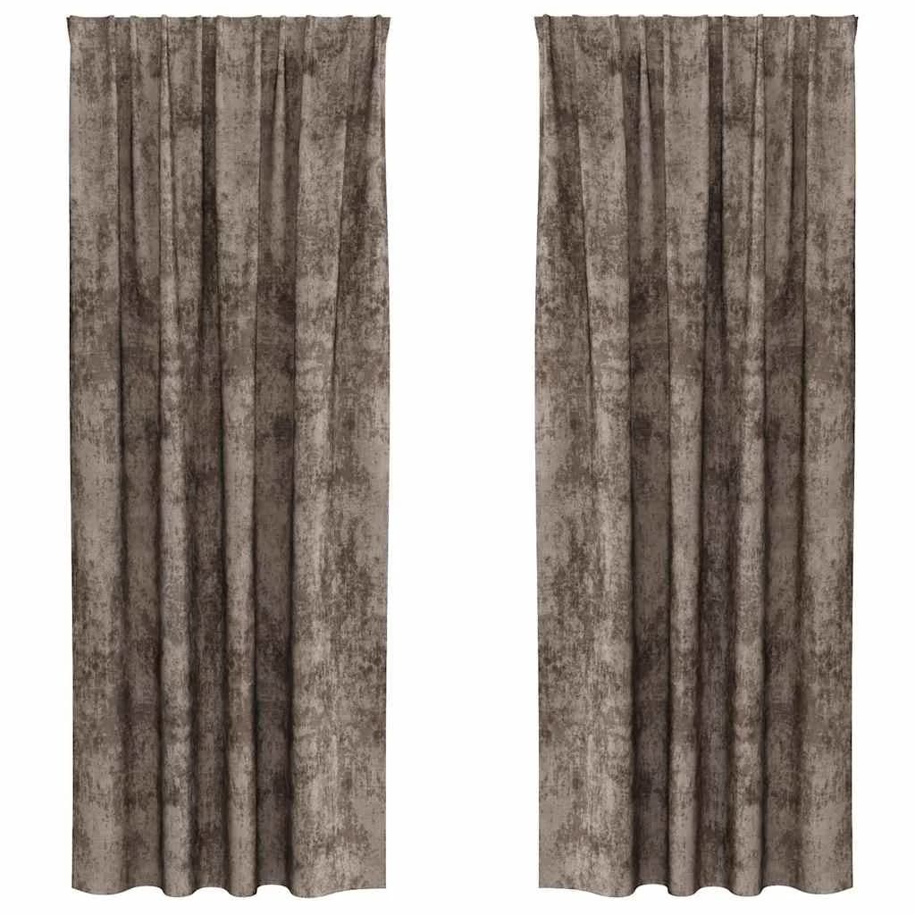 Velvete zavese 2 kos Kapučino 225 x 140 cm Žamet - slika 2