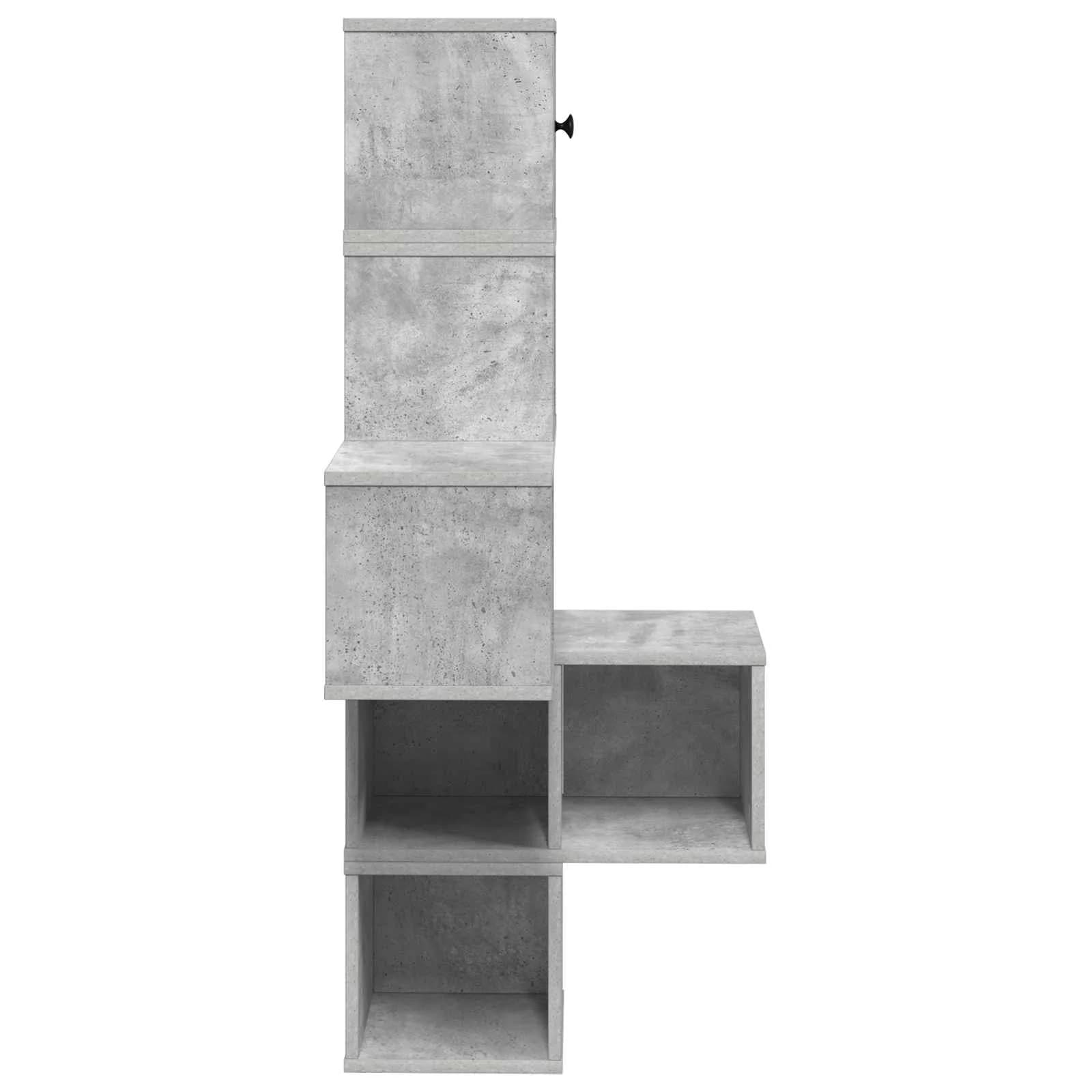 Polica za vogal na steni Betonsko siva 48 x 48 x 120 cm - slika 5