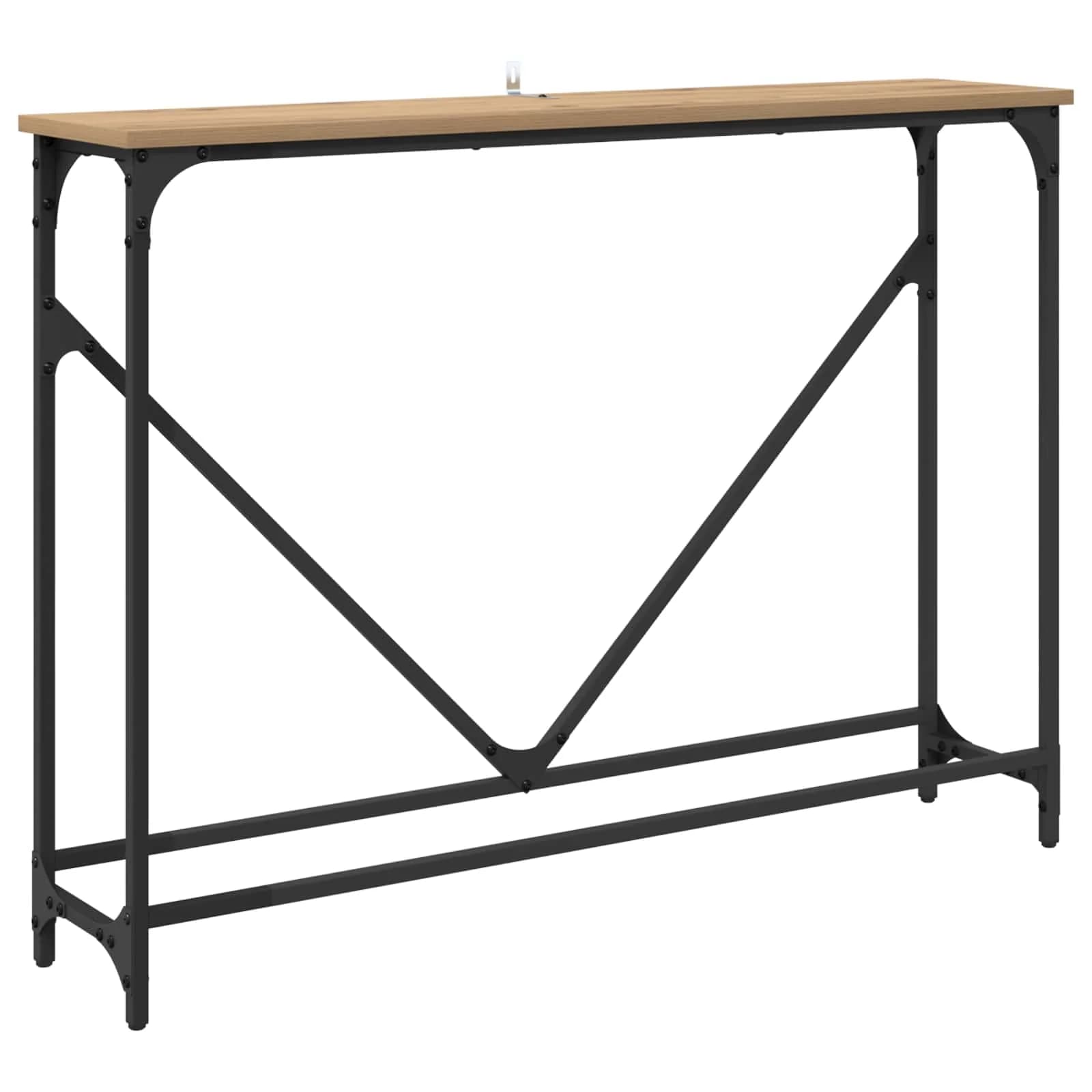 Konzolna miza Umetni hrast 102 x 23 x 75 cm Inženirski les - slika 2