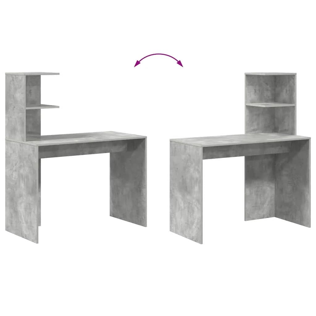 Miza Betonsko siva Inženirski les 102 x 50 x 124 cm - slika 9