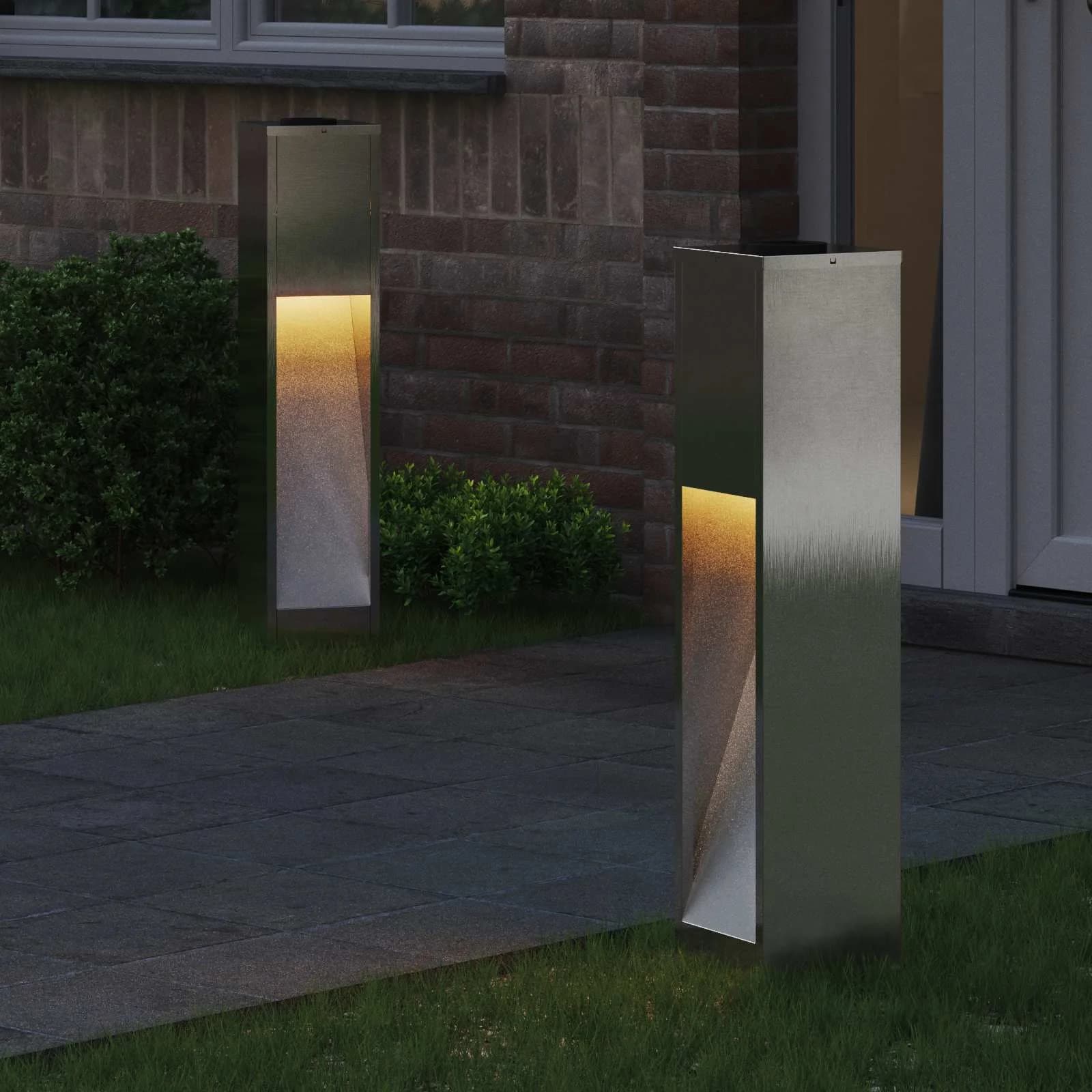 Sončna LED svetilka za pot 2 kos Toplo bela 18 x 18 x 80 cm - slika 3