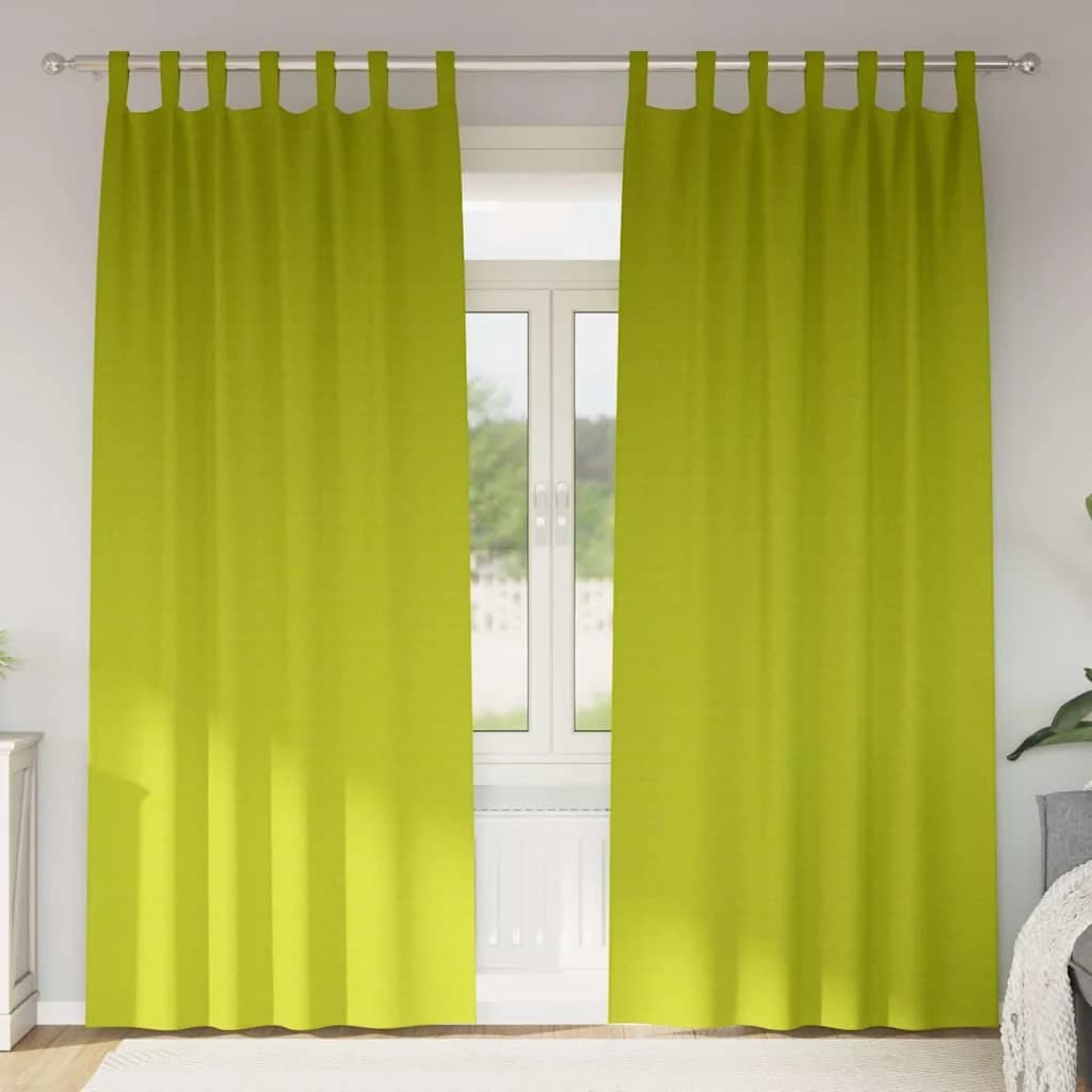 Zavese za zatemnitev z obroči 2 kos Zelena 225 x 140 cm