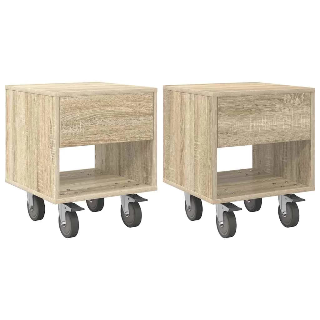 Nočna omarica 2 kos Sonoma hrast 40,5 x 40 x 48 cm - slika 2