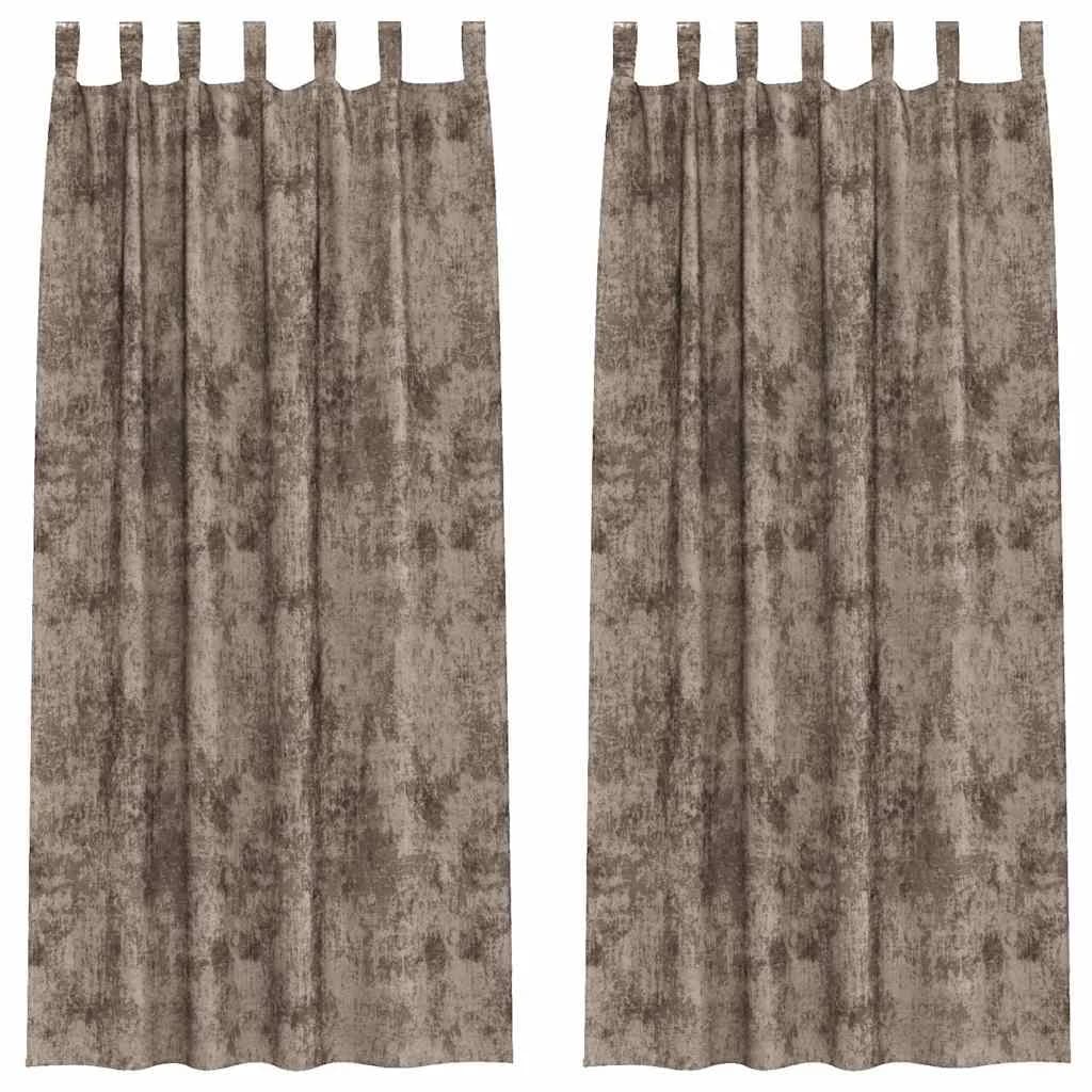 Velvete zavese 2 kos Kapučino 260 x 140 cm Žamet - slika 2