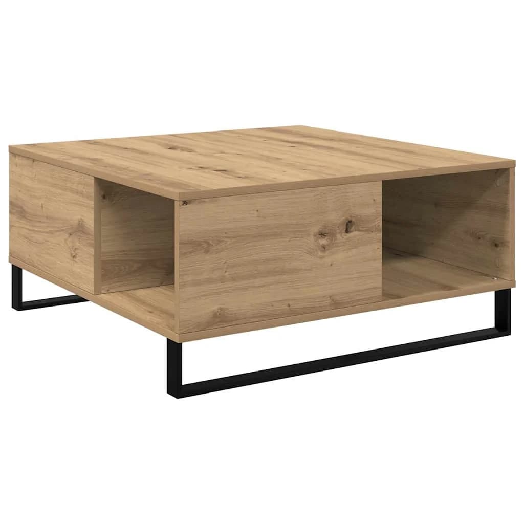 Klubska miza Umetni hrast 80 x 80 x 36,5 cm Inženirski les - slika 7