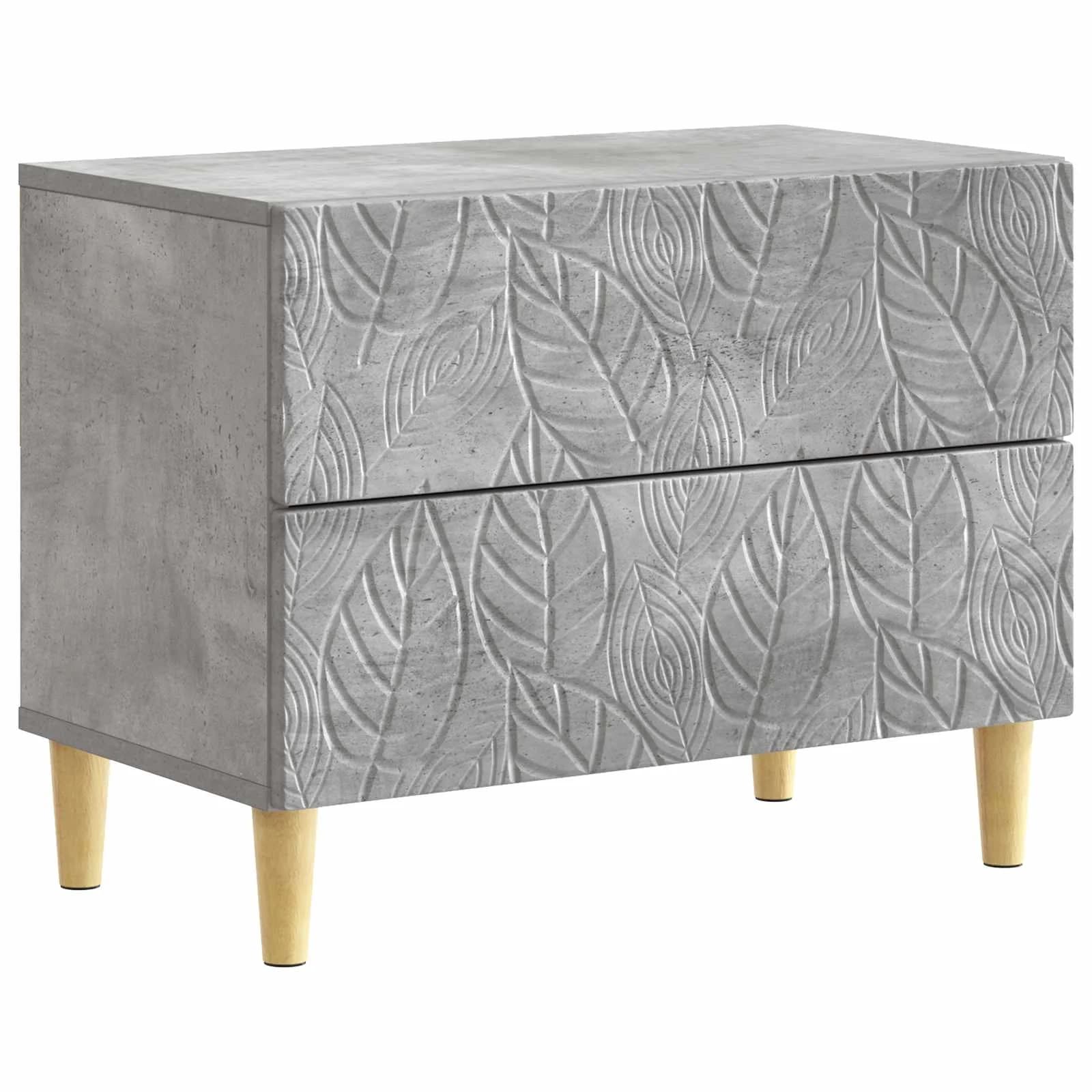 Nočna omarica Betonsko siva 62 x 34,5 x 48 cm Inženirski les - slika 2