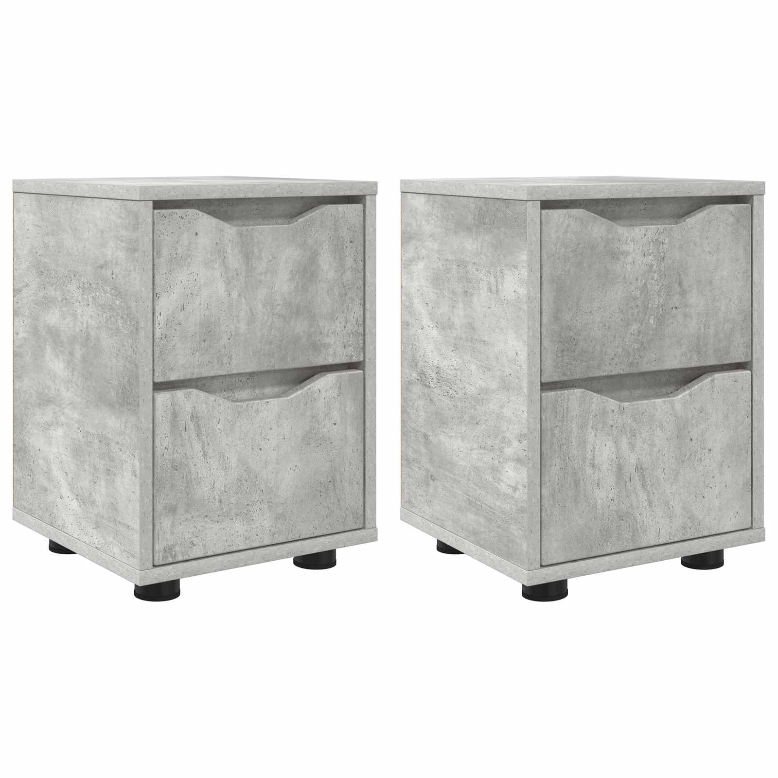 Posteljne mize 2 kos Betonsko siva 30,5 x 30 x 43 cm - slika 2