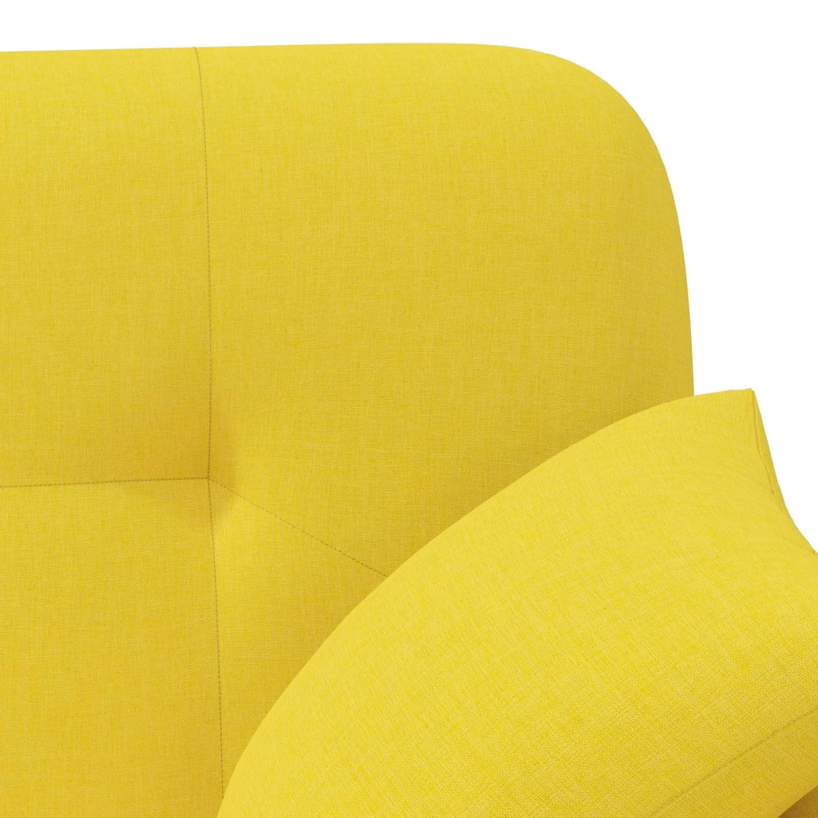 Dvojnica s gumbi Svetlo rumena 120 x 65 x 79 cm Blago - slika 7