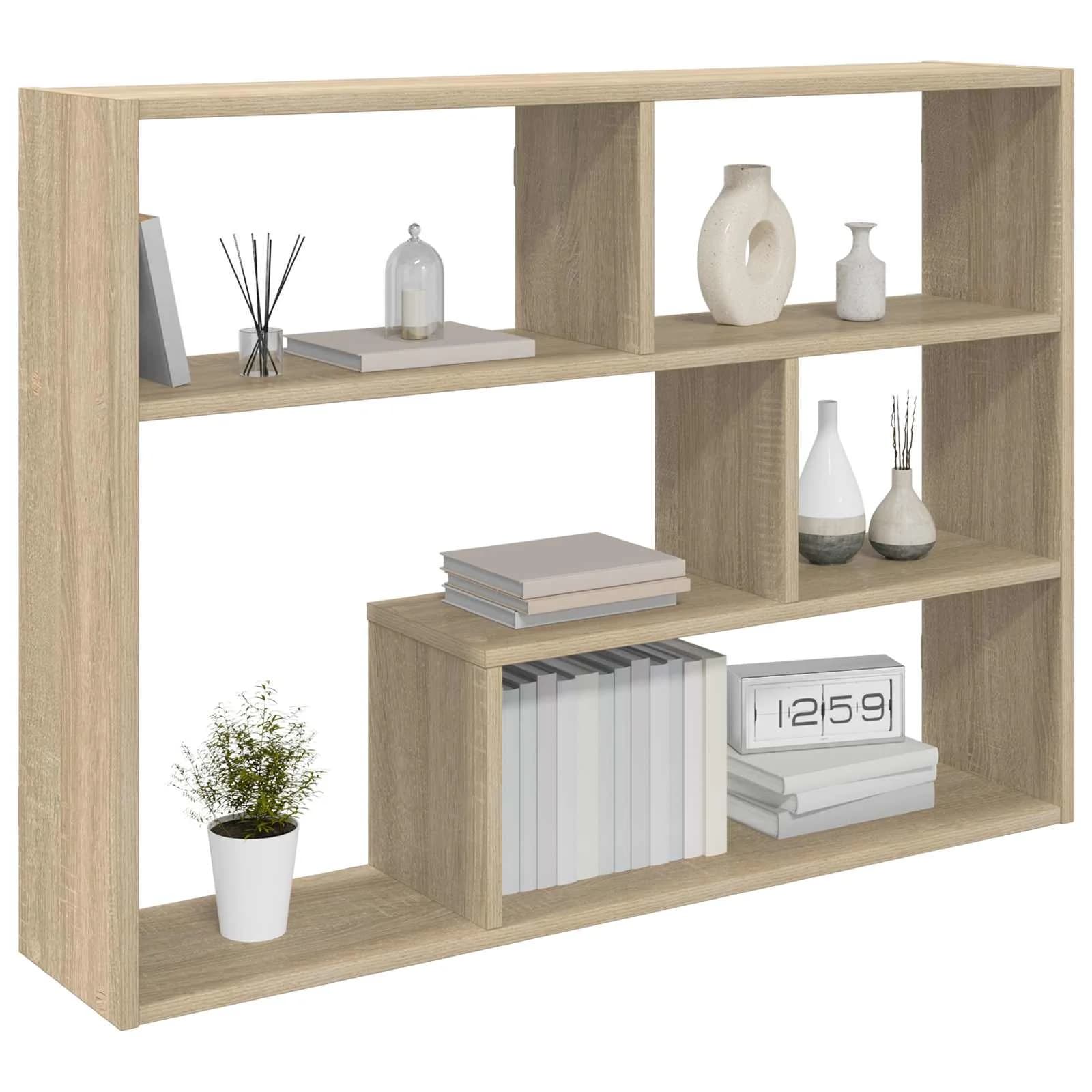 Stenska polica Montaža za steno Sonoma hrast 95 x 20 x 69,5 cm - slika 3