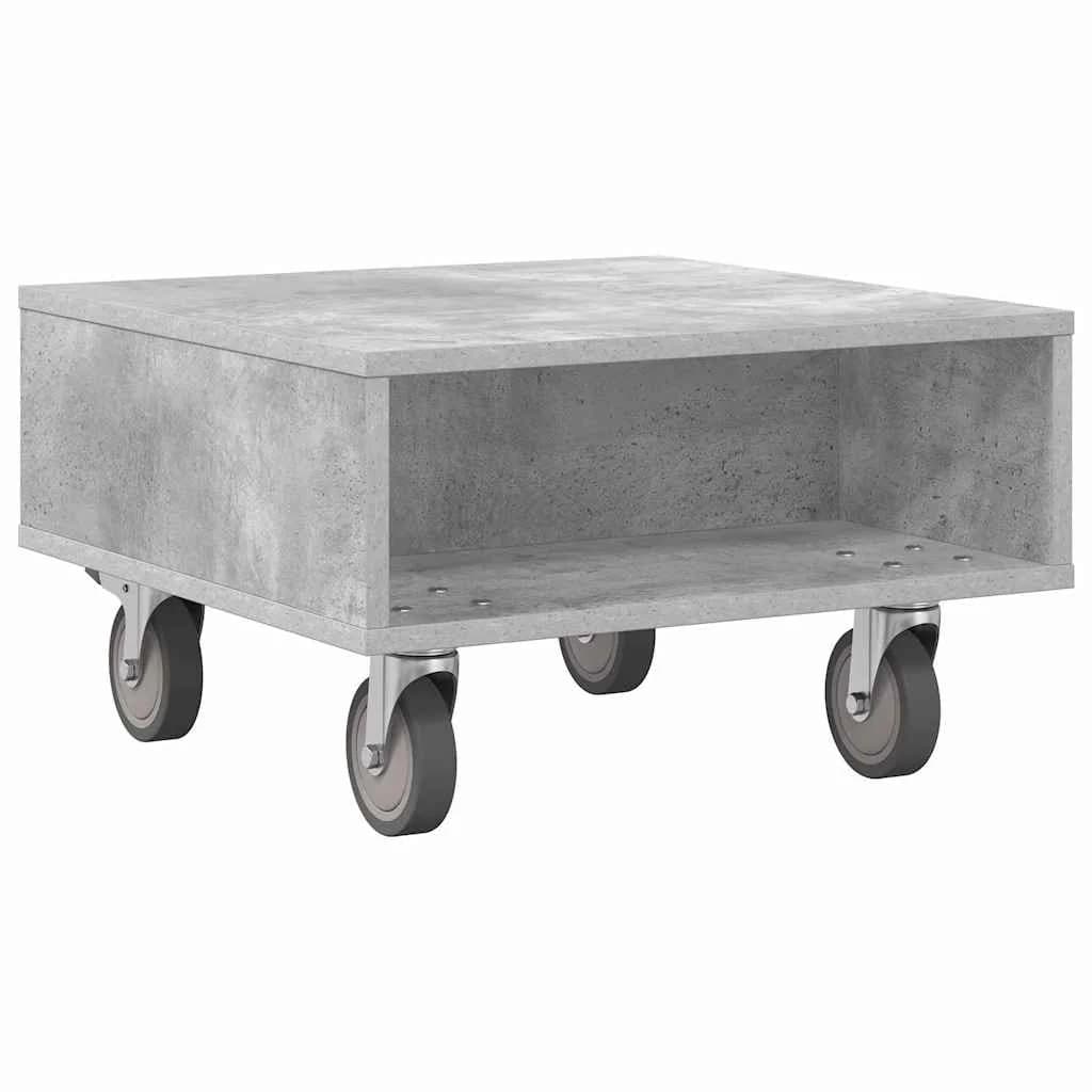 Stranska miza s kolesi Betonsko siva 50,5 x 50 x 30 cm - slika 7