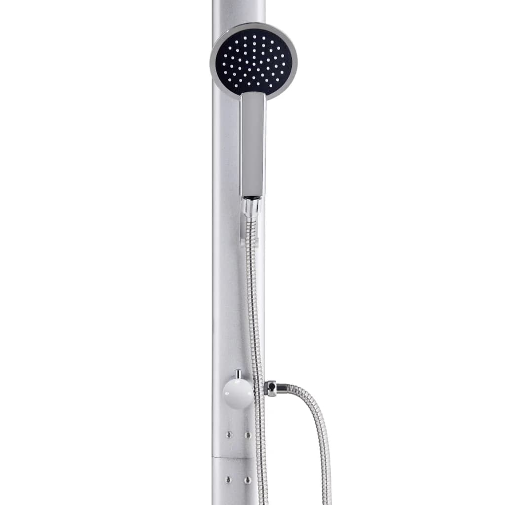Vrtni tuš z rjavim podstavkom 220 cm aluminij - slika 8