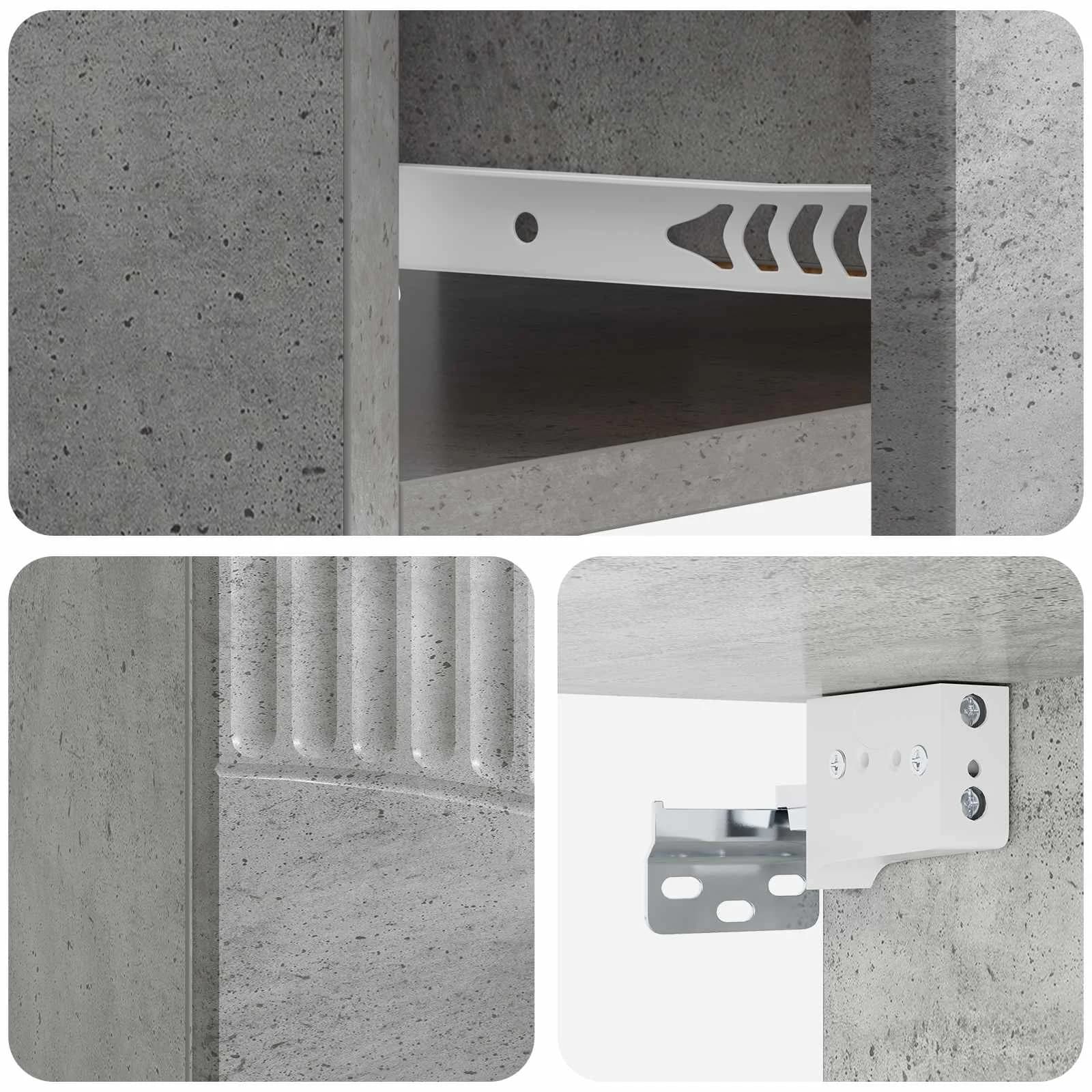 Stenski nočni omarici 2 kos Betonsko siva 49 x 34,5 x 20 cm - slika 10