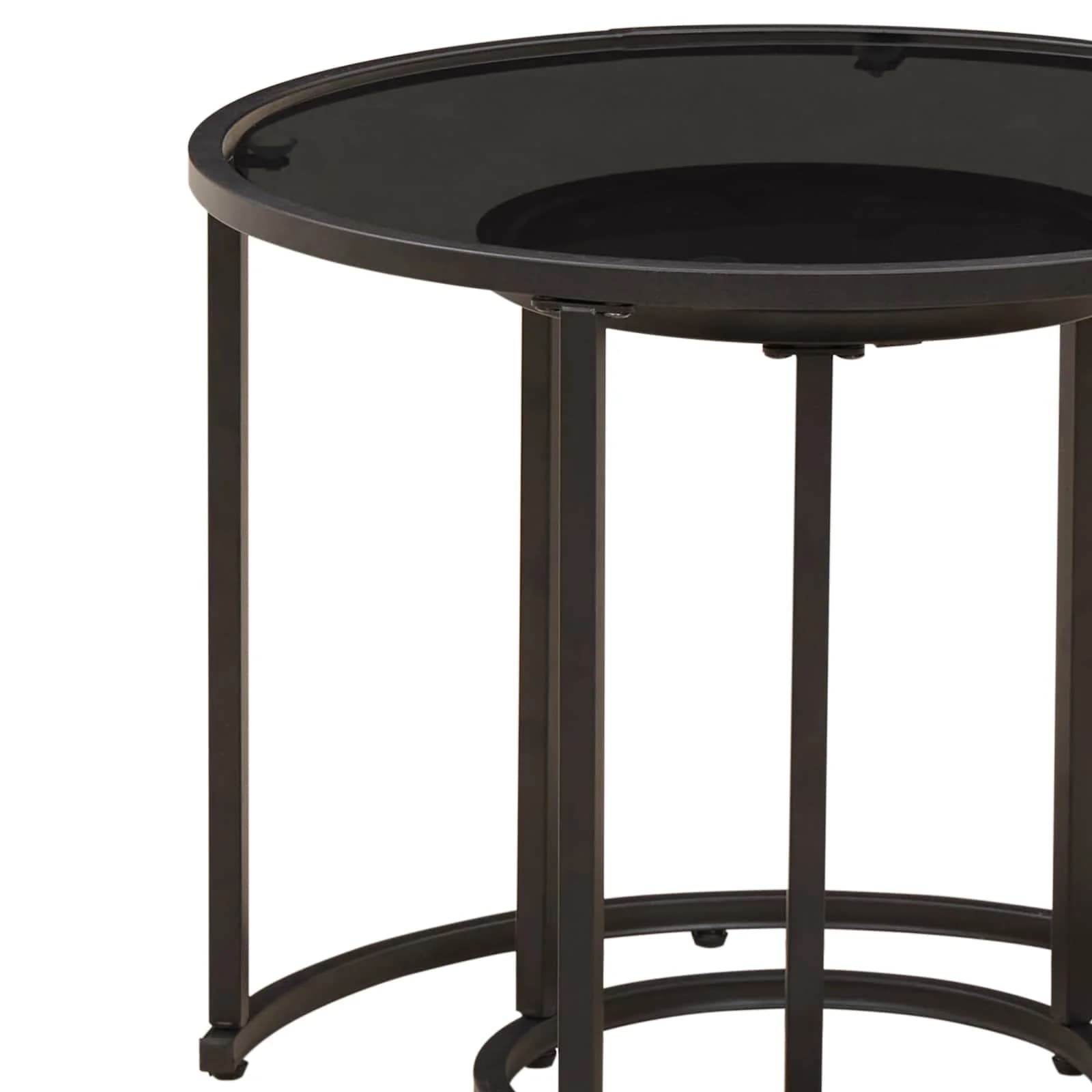 Set kavno mizico 2 kos 55 x 55 x 45 cm jeklo - slika 9