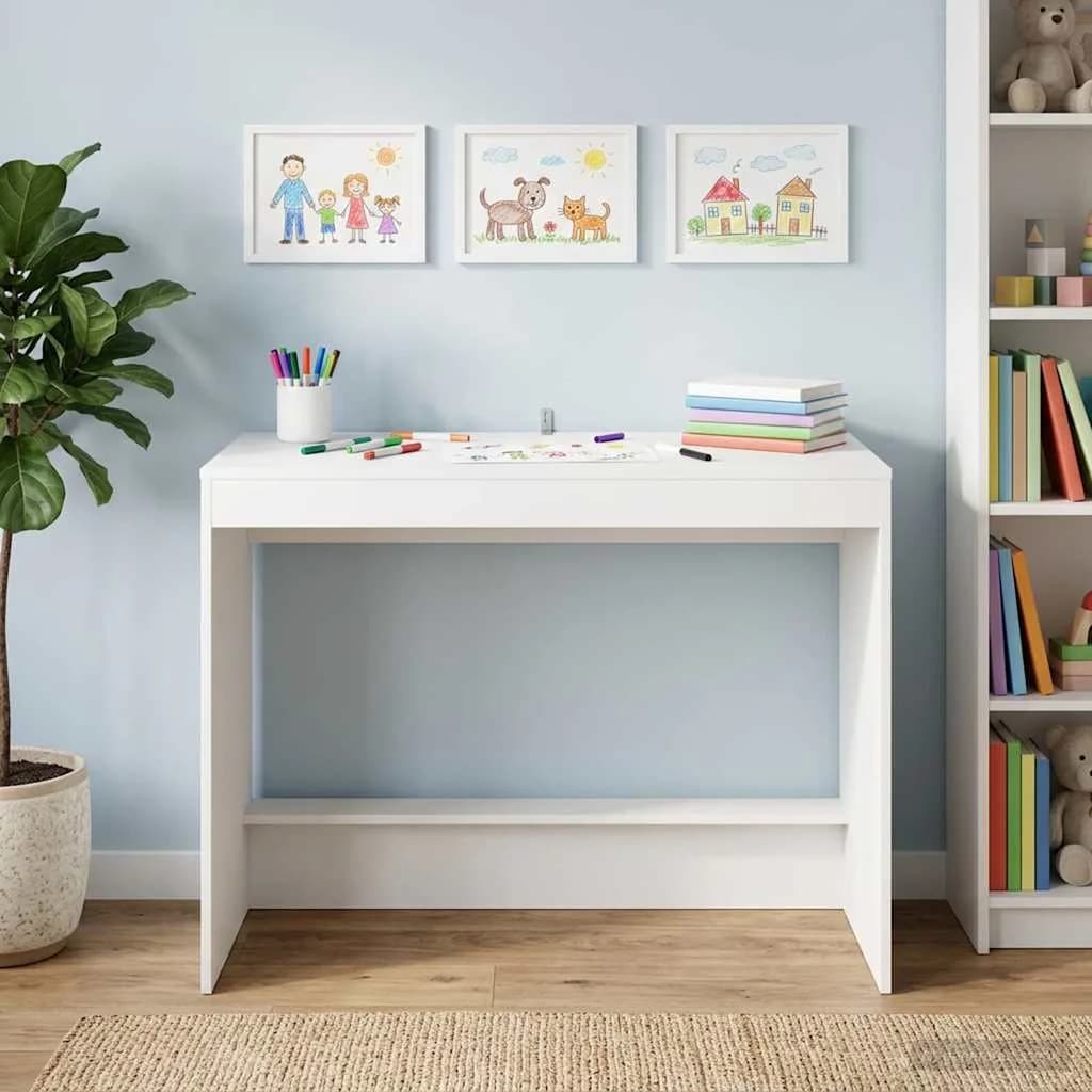Posteljski pisalni miza Bela Inženirski les 100 x 45 x 75 cm - slika 3