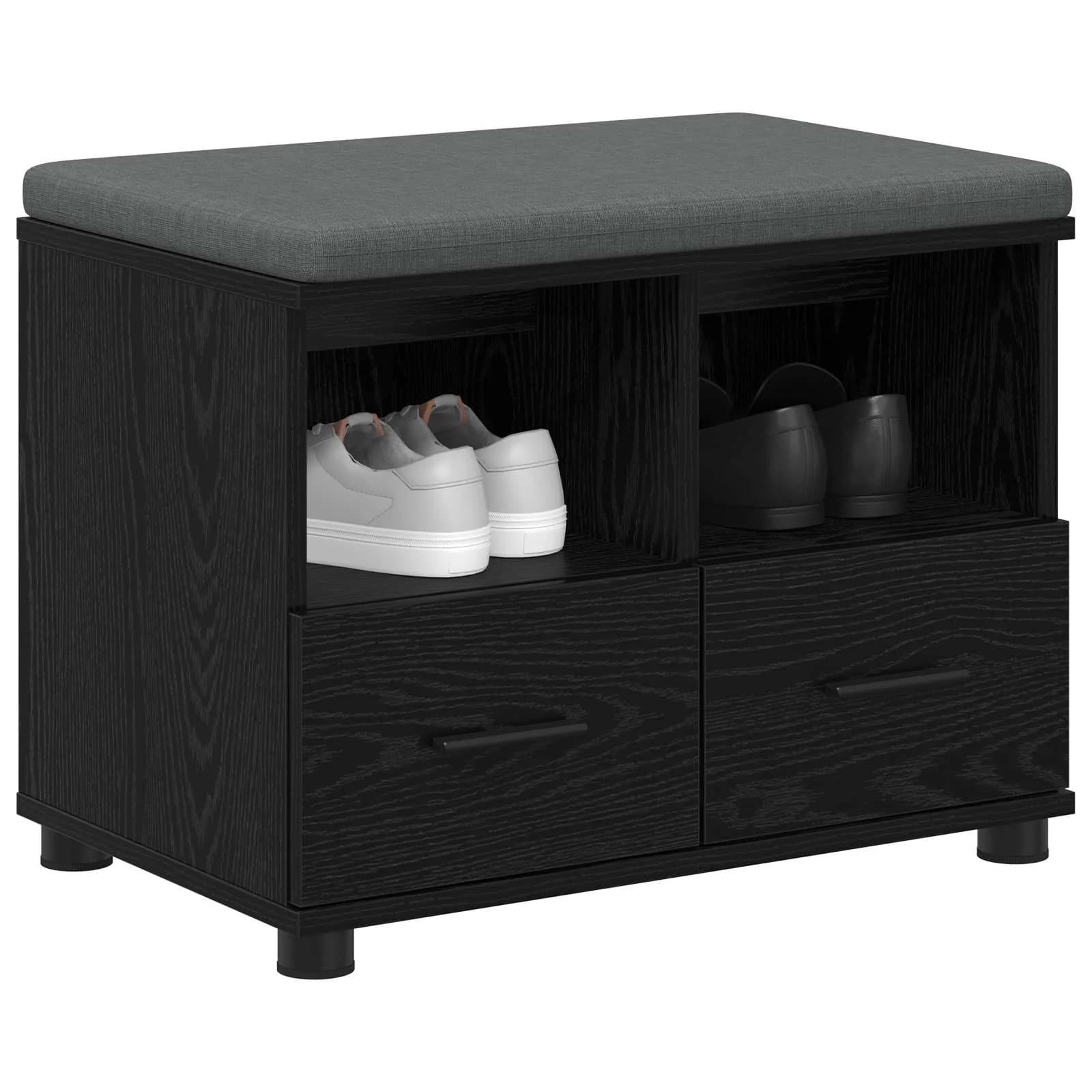 Haldna klop Črni Hrast 60 x 38 x 46 cm Oblikovan Les in Tkanina - slika 3