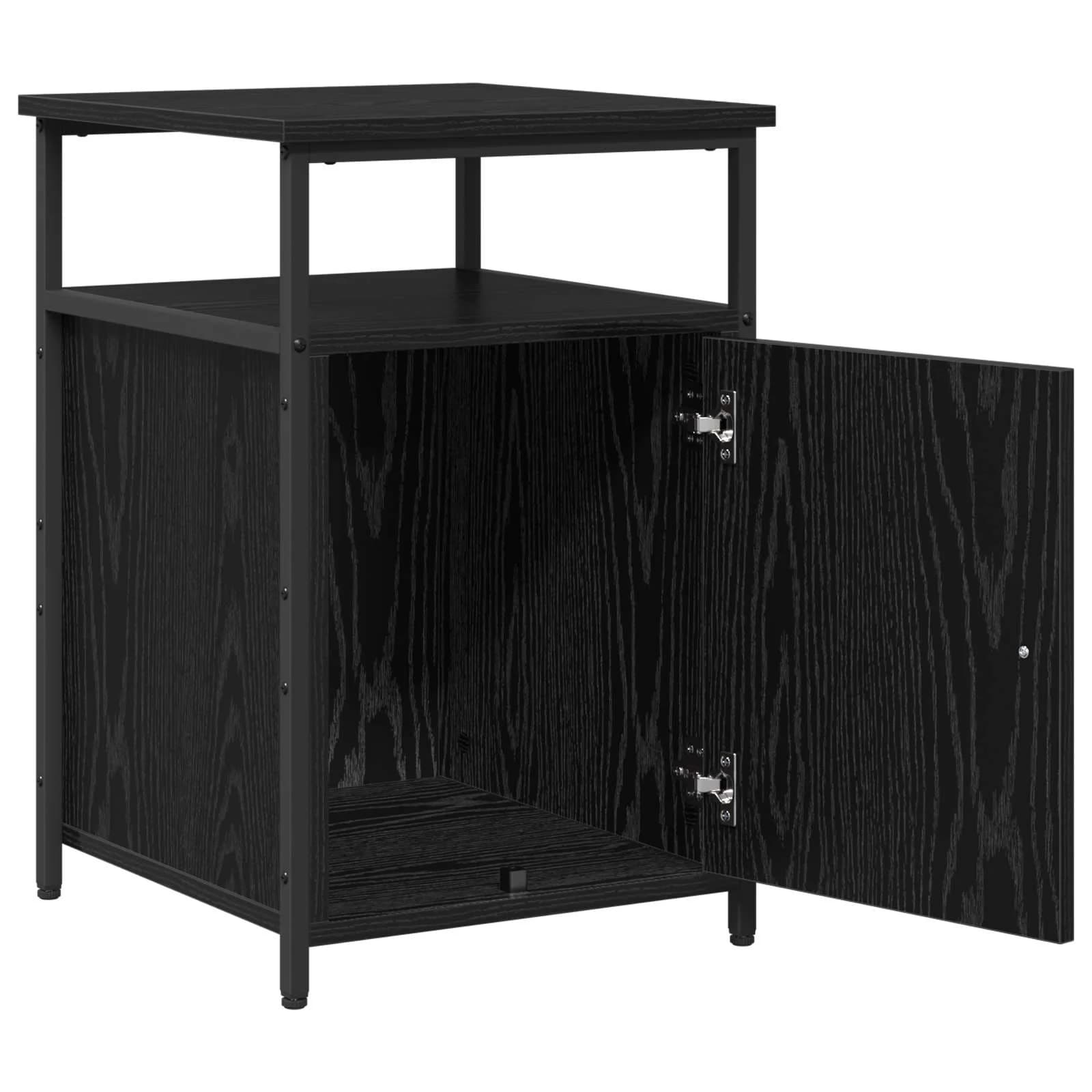 Nočna omarica 2 kos Črni hrast Inženirski les - slika 6