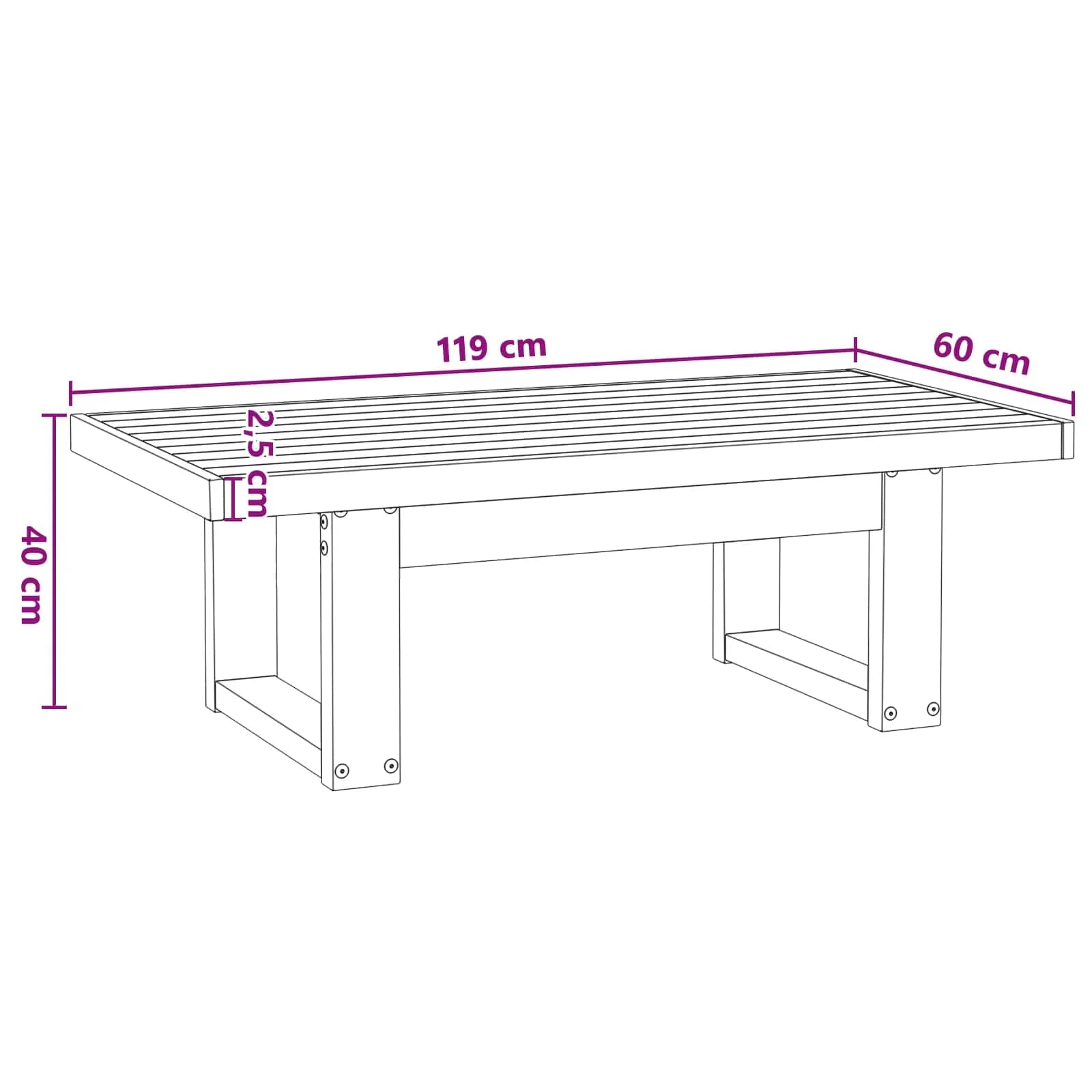 Klubska miza NOAIN Črna 119 x 60 x 40 cm Trdna borovina - slika 9