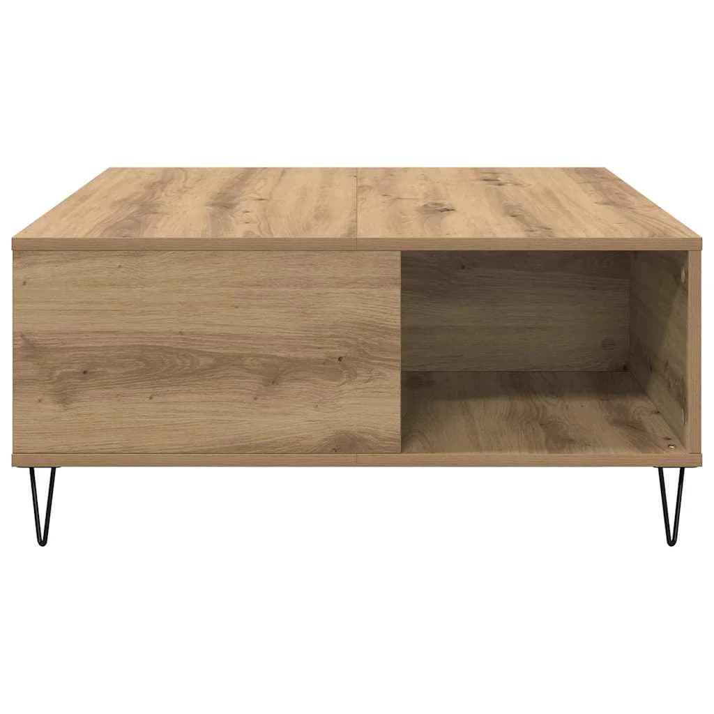 Klubska miza Umetni hrast 80 x 80 x 36,5 cm Inženirski les - slika 6