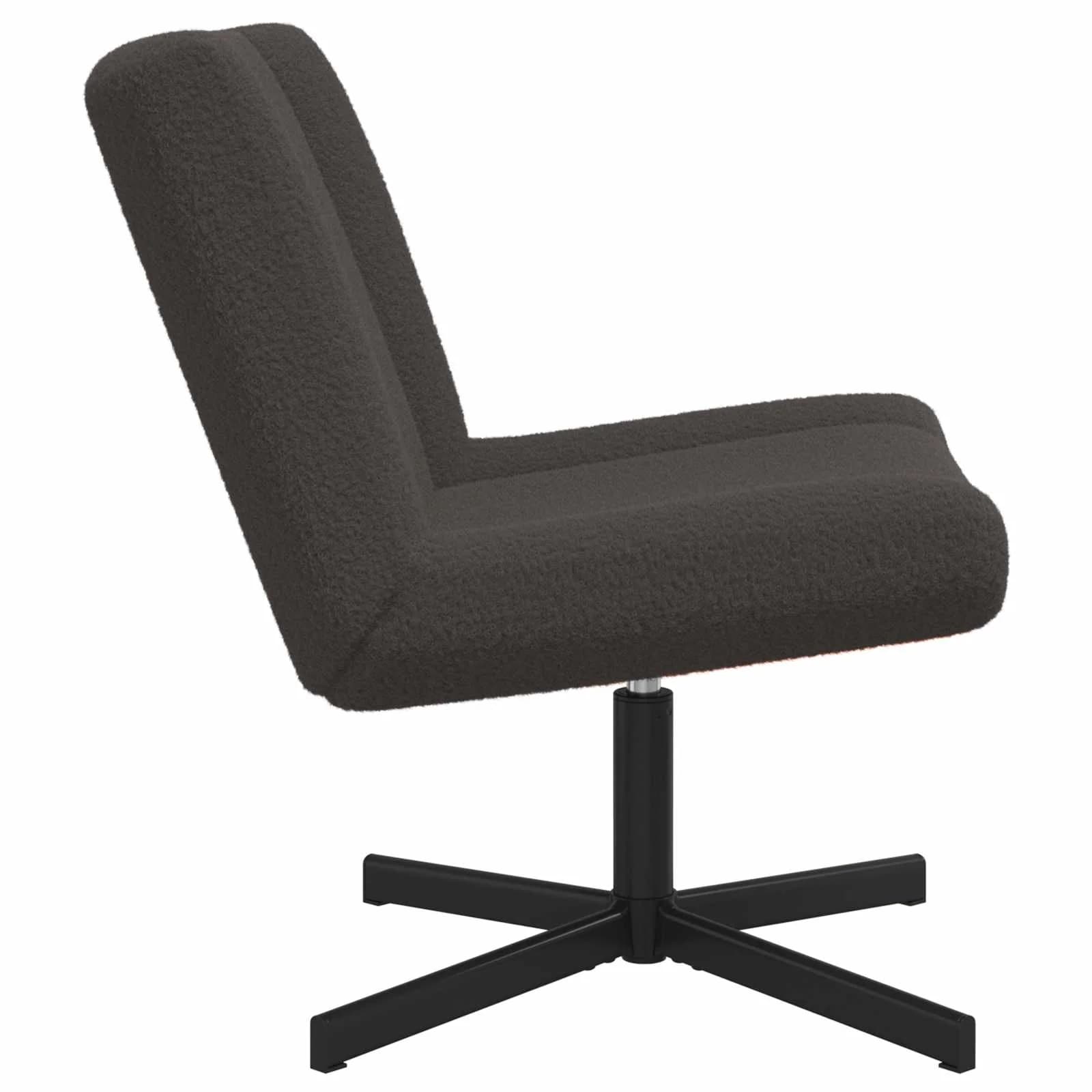 Vrtljiv stol Temno siva 63 x 75 x 76 cm Ovčja koža - slika 3