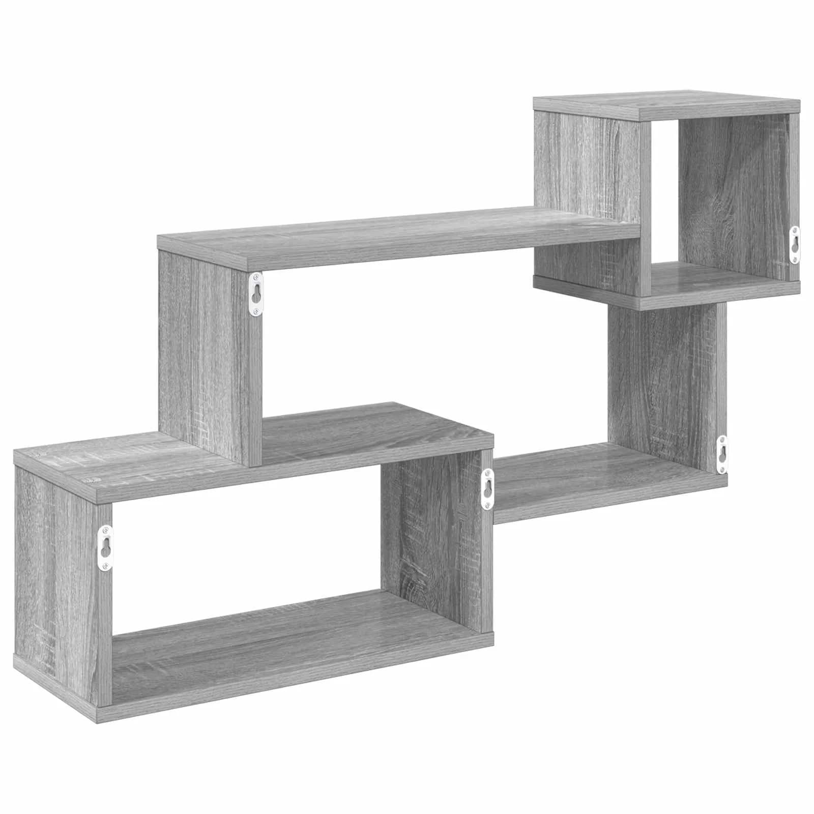 Ležeča polica Montaža za steno Siva Sonoma 87 x 20 x 55 cm - slika 6