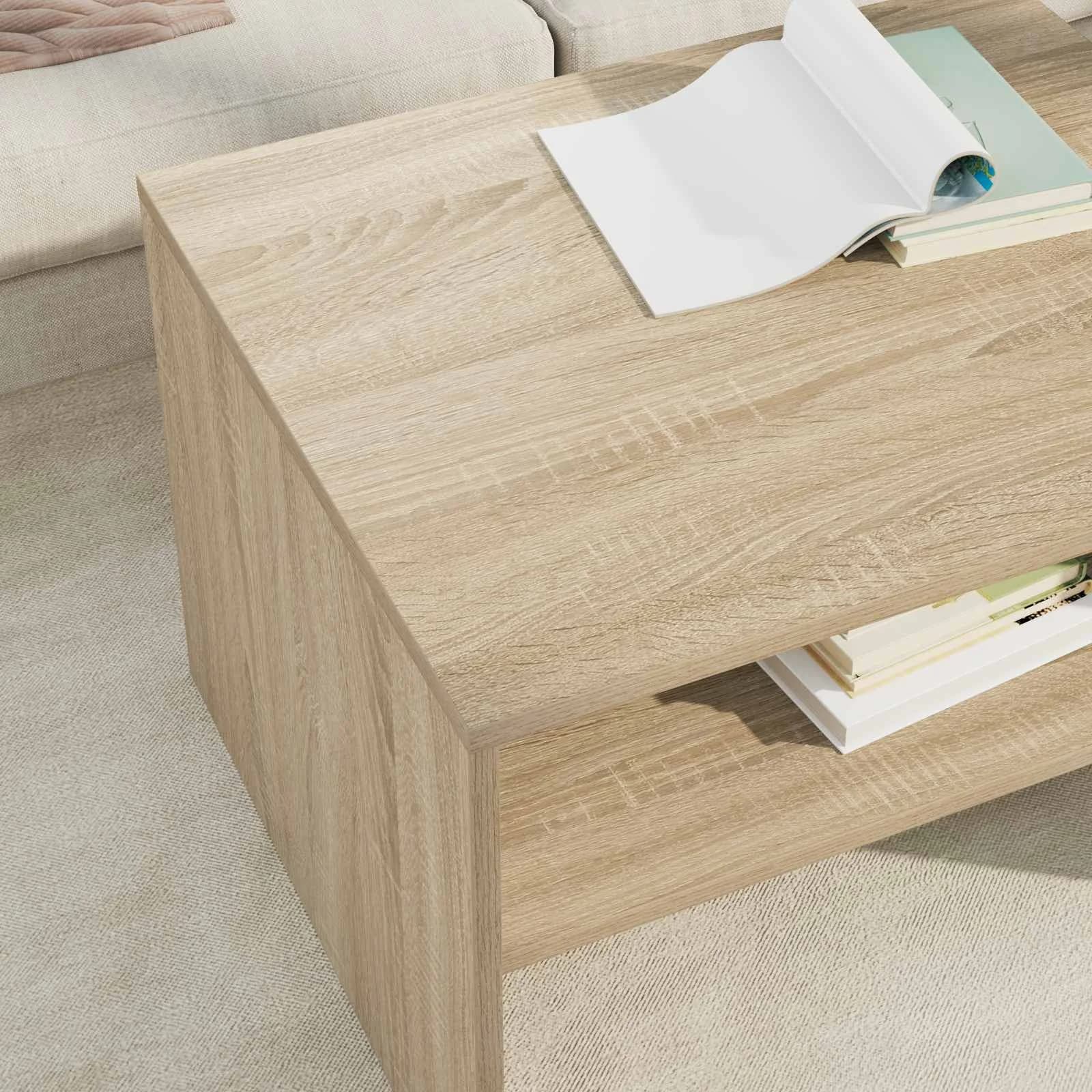 Klubska miza Sonoma hrast 60 x 50 x 40 cm Inženirski les - slika 4