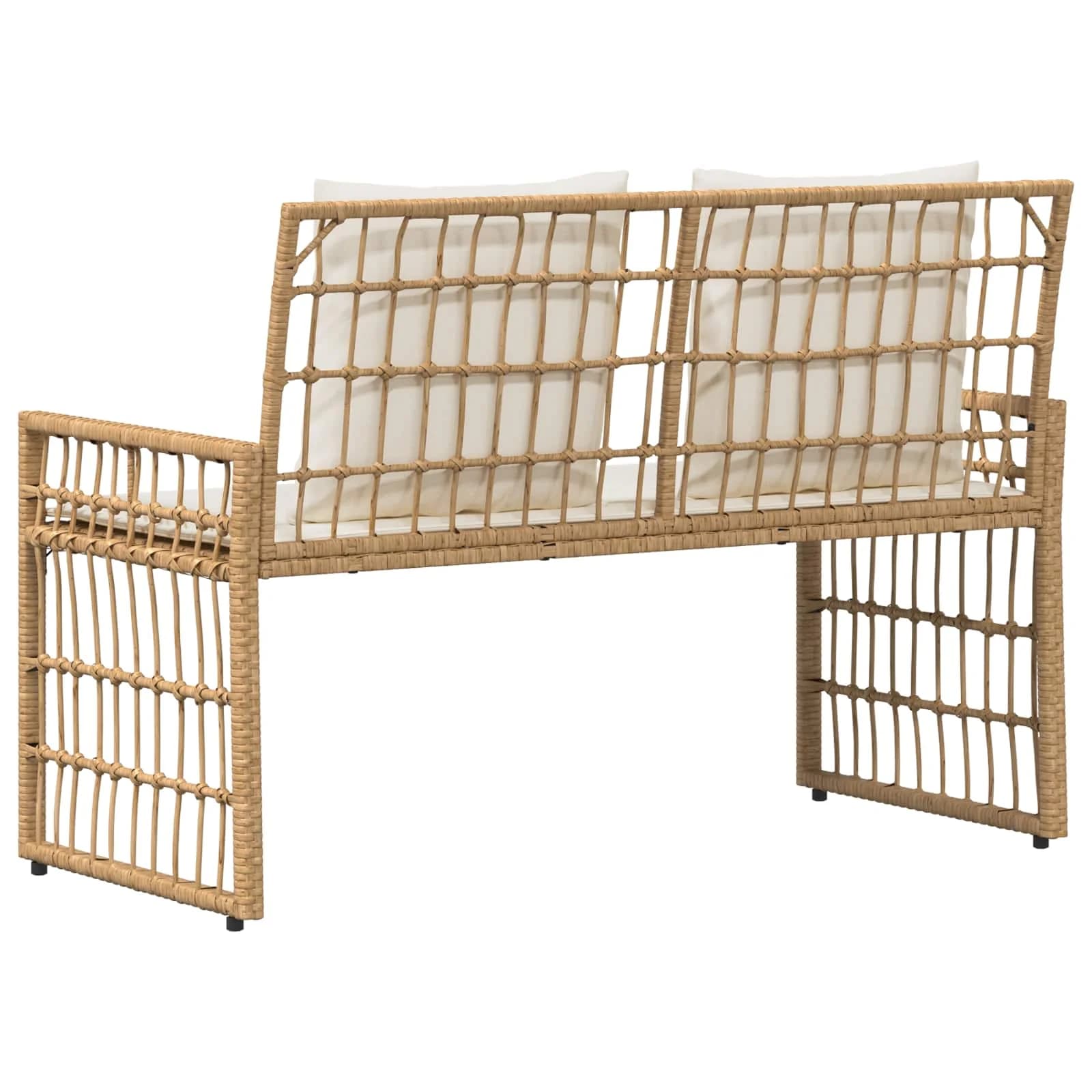 Zunanja klop Enobarvno Naravna in smetana 116 x 55 x 82 cm - slika 7